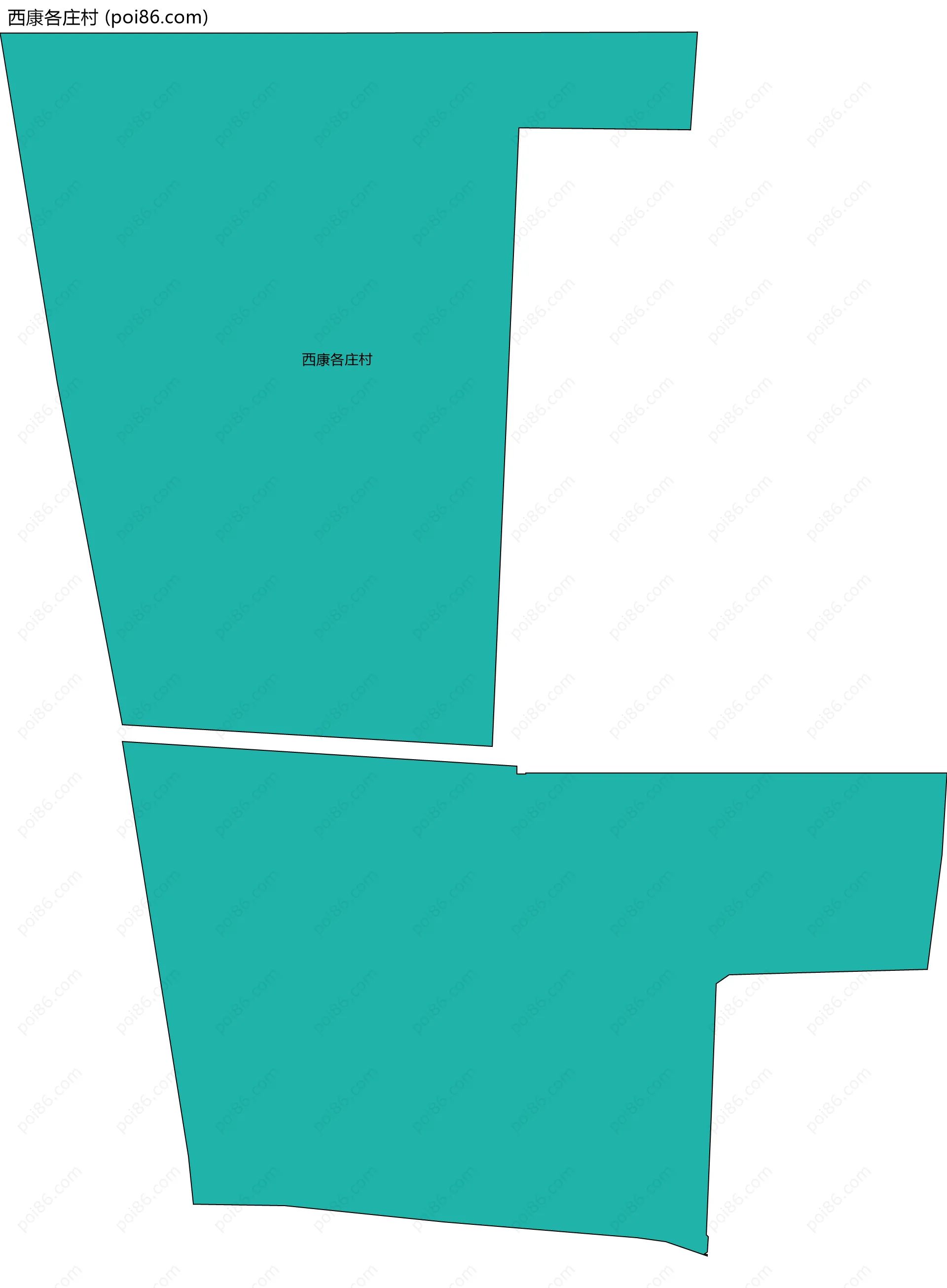 西康各庄村边界地图