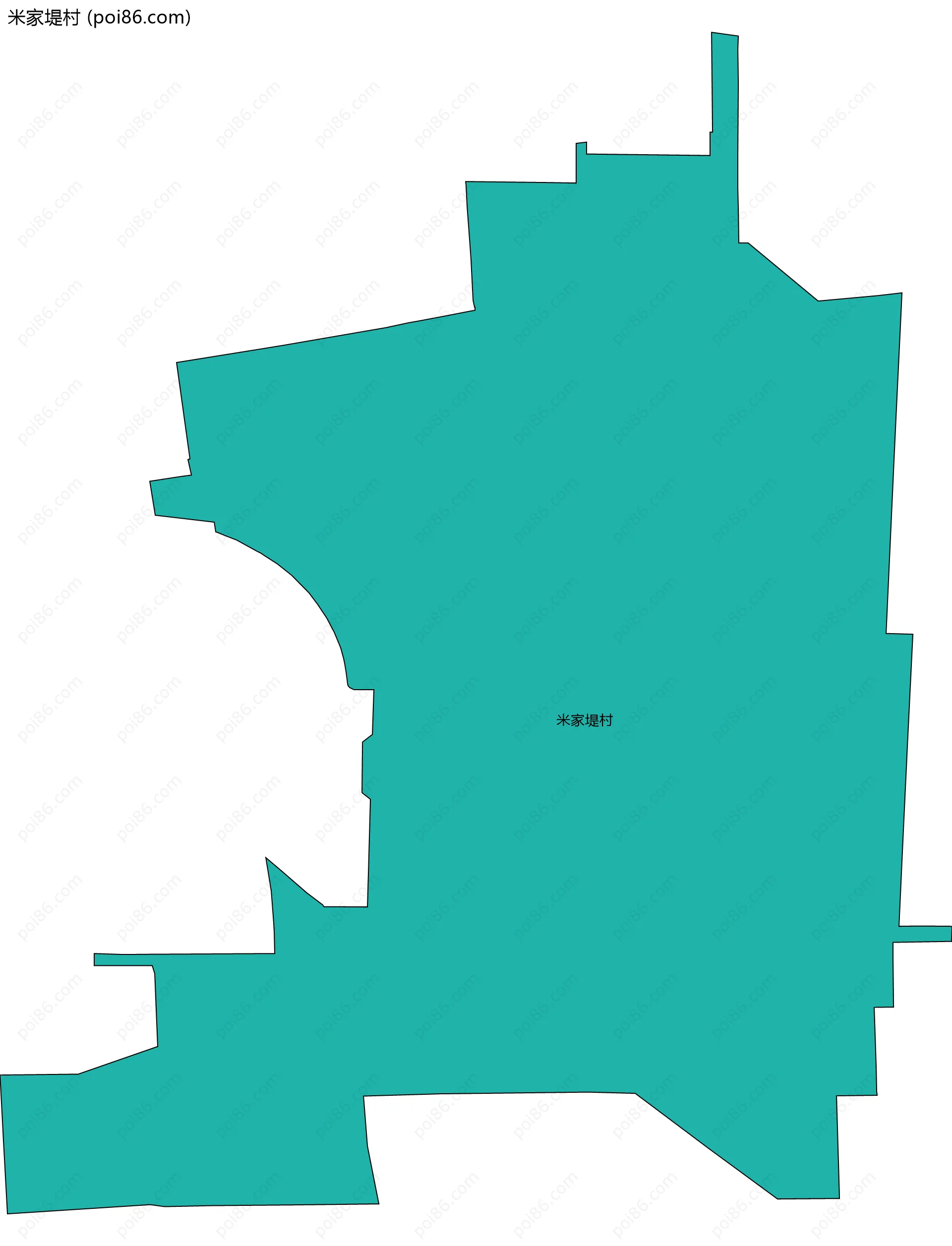 米家堤村边界地图