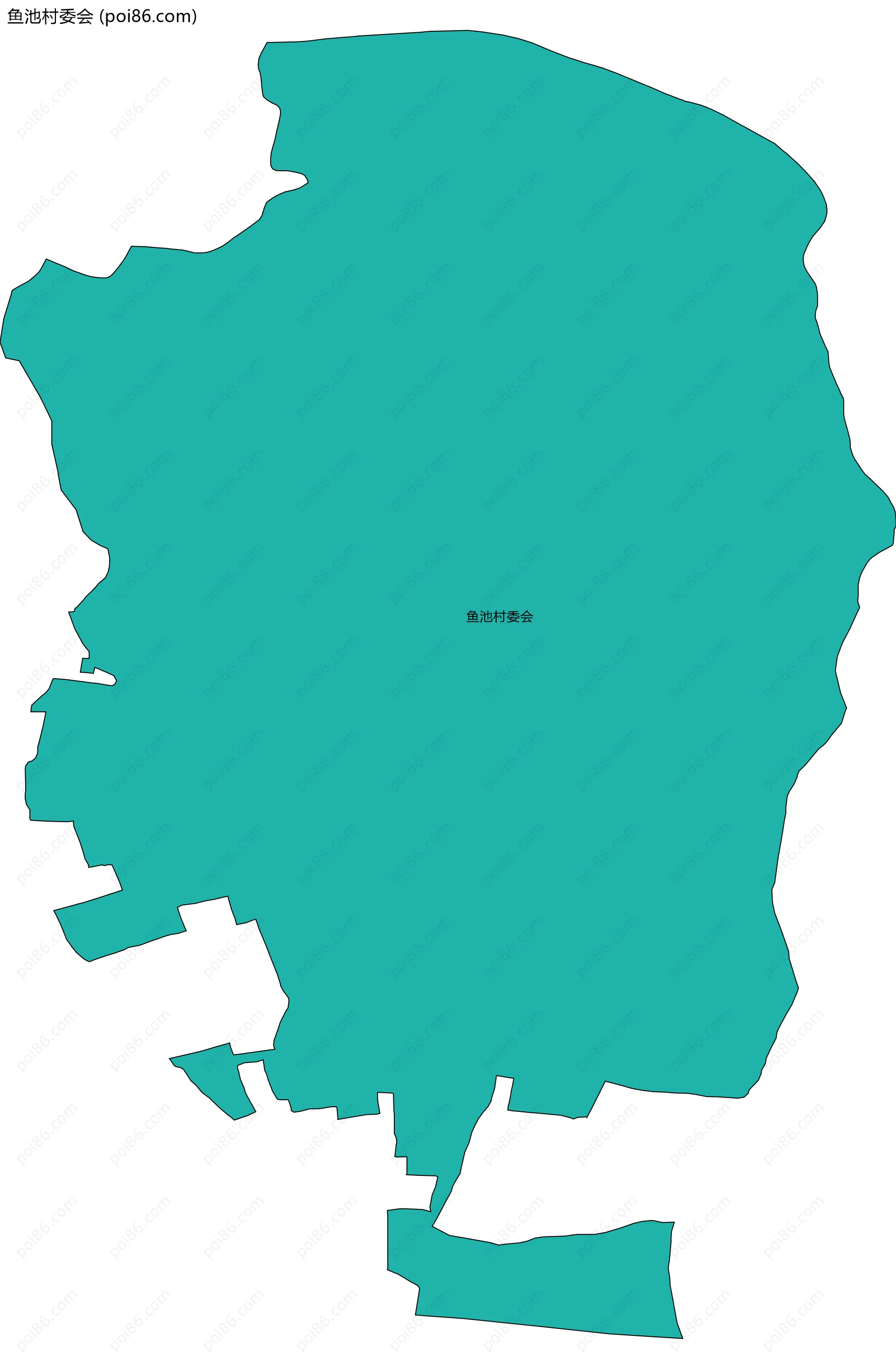 鱼池村委会边界地图