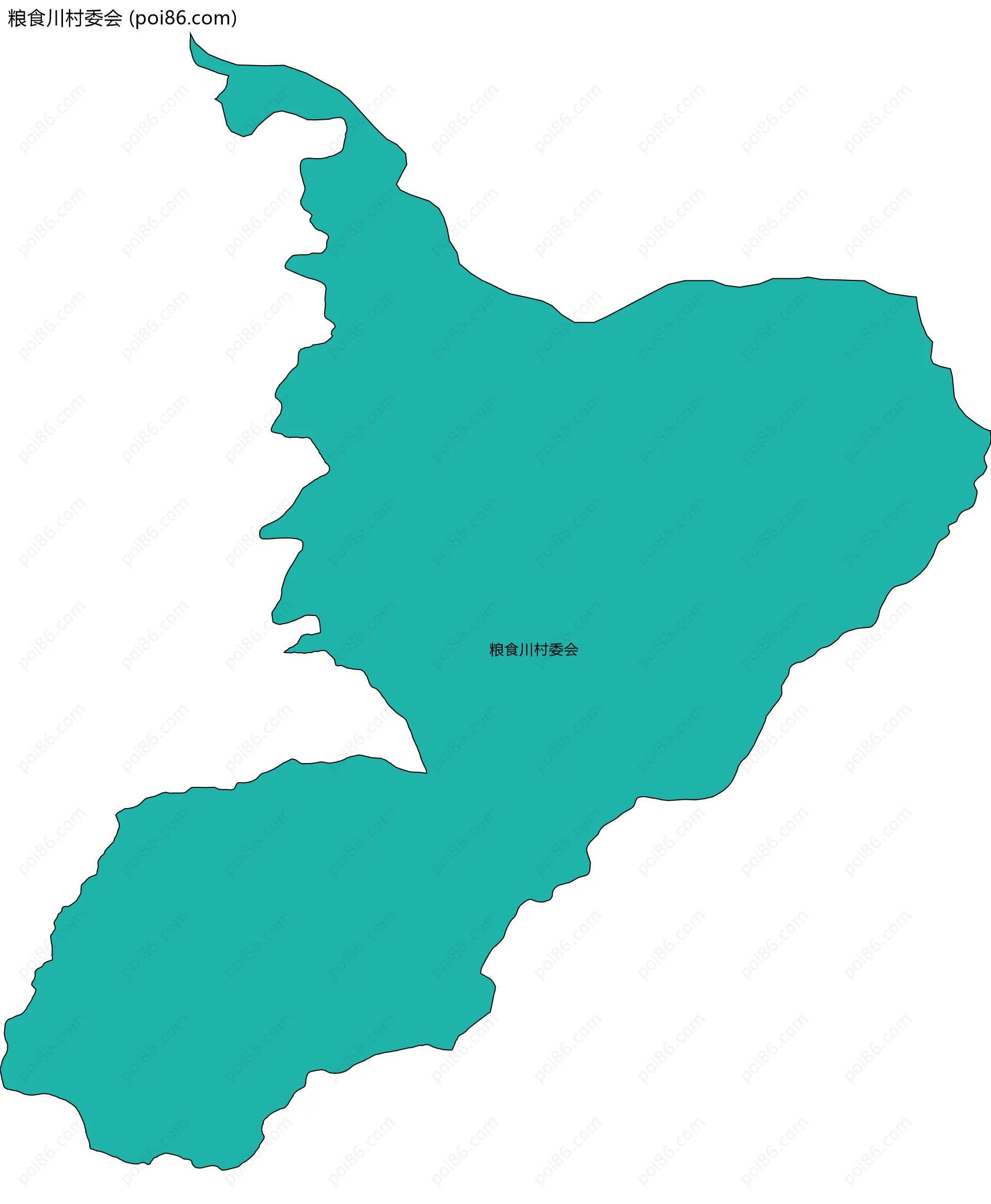 粮食川村委会边界地图