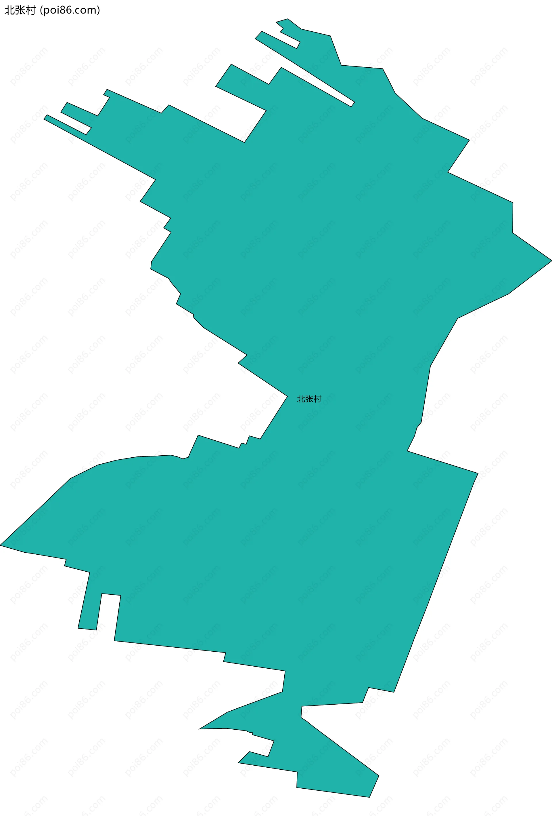 北张村边界地图