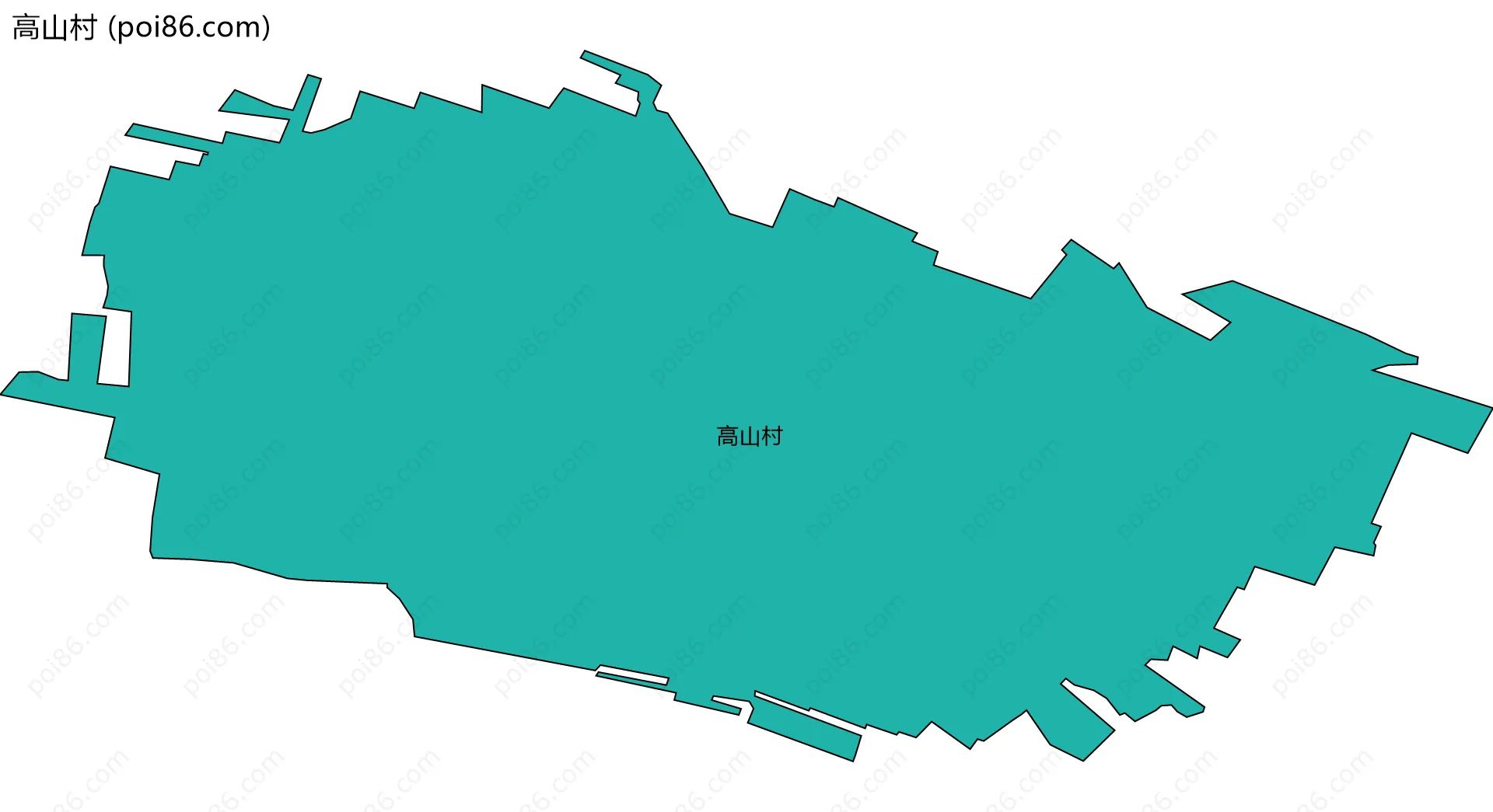 高山村边界地图