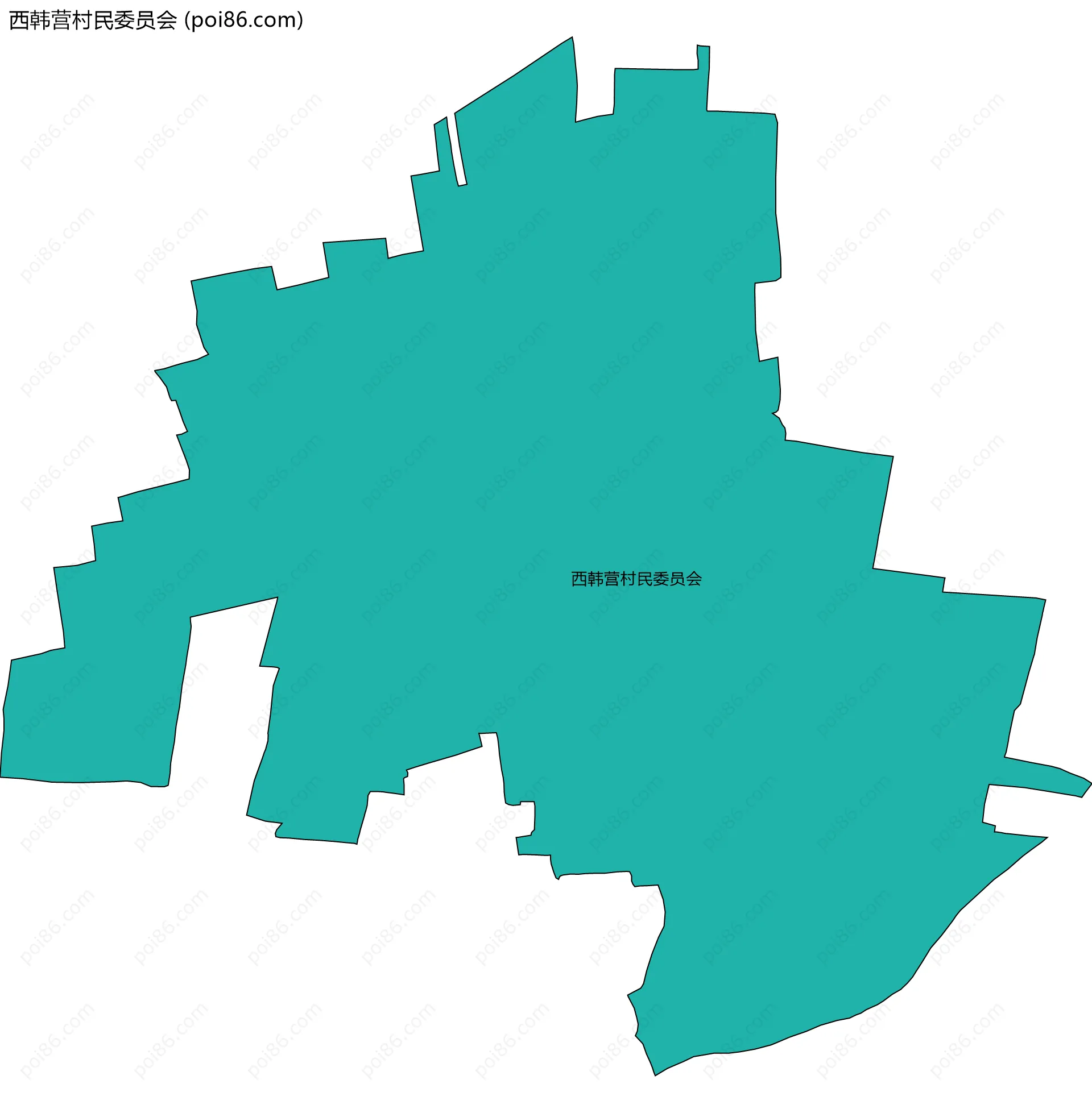 西韩营村民委员会边界地图