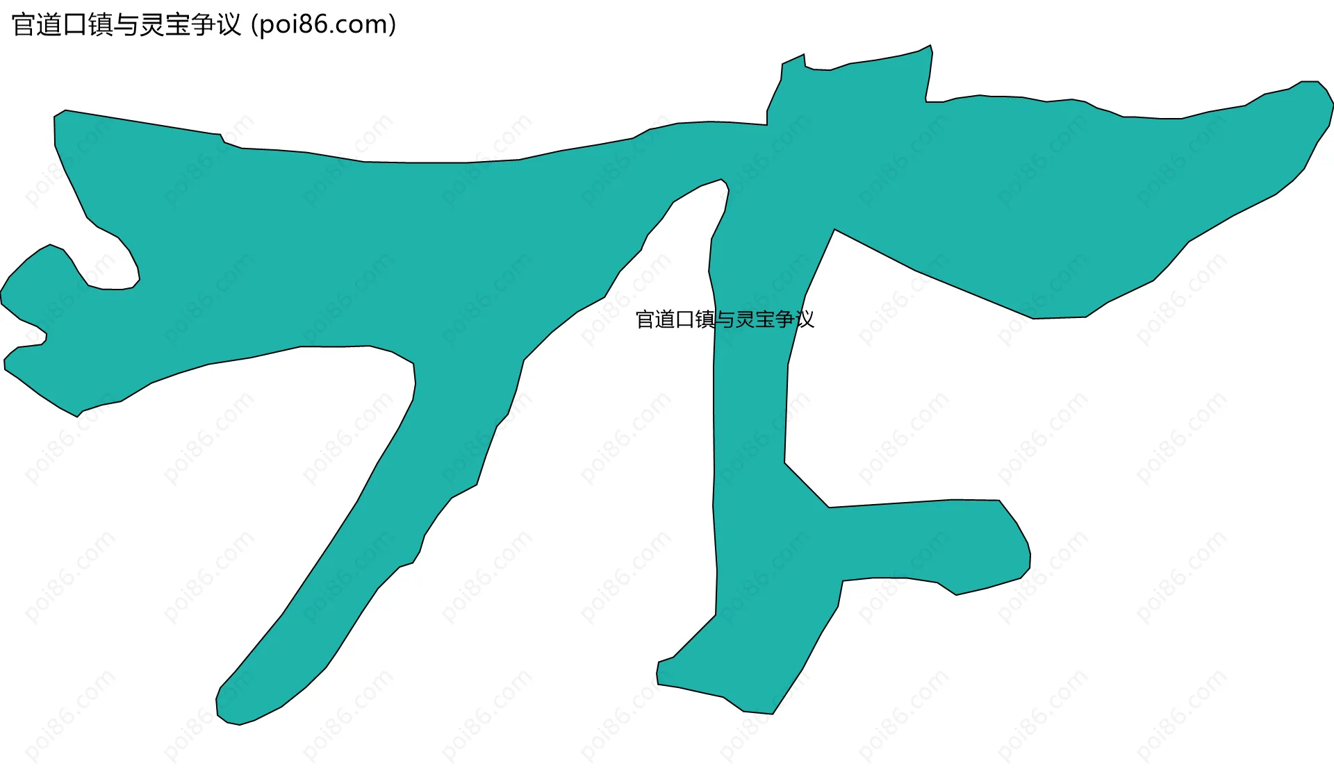 官道口镇与灵宝争议边界地图