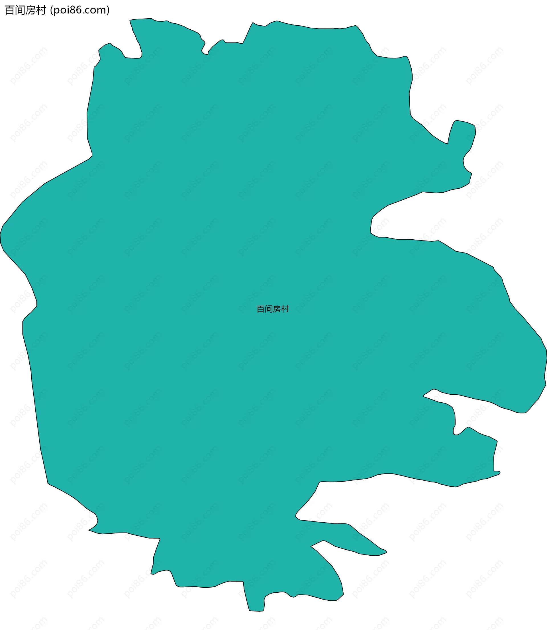 百间房村边界地图