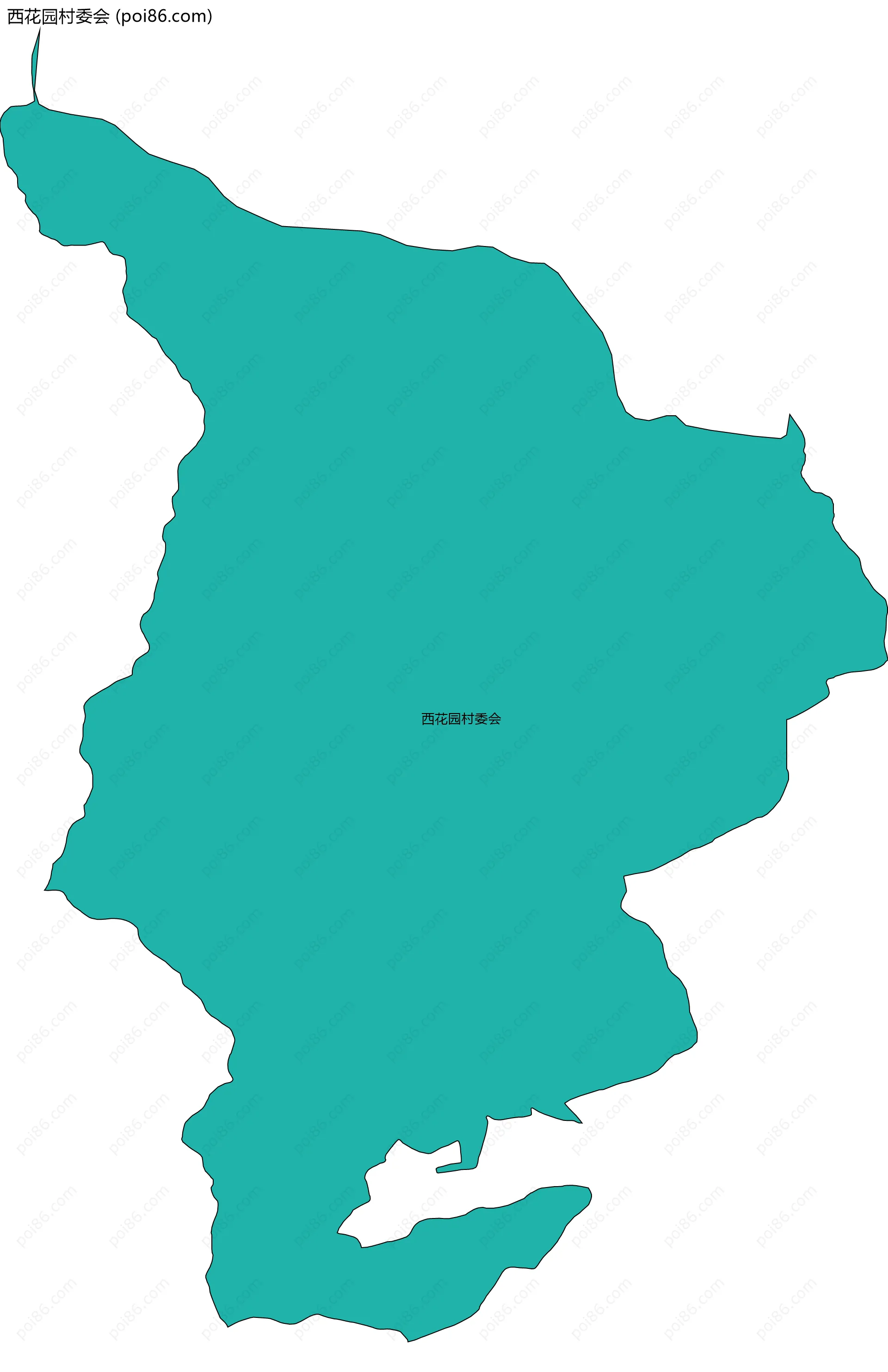 西花园村委会边界地图