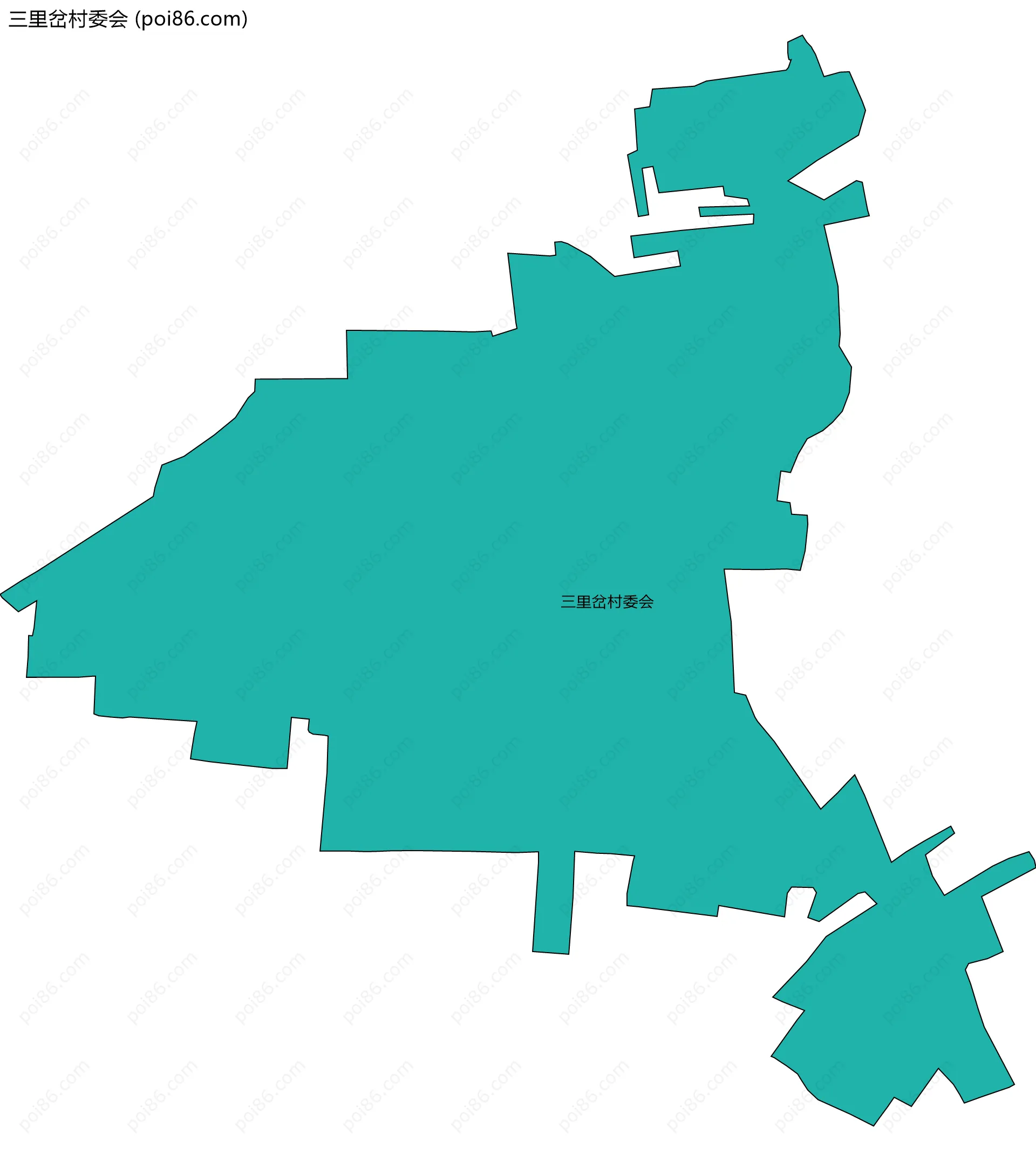 三里岔村委会边界地图