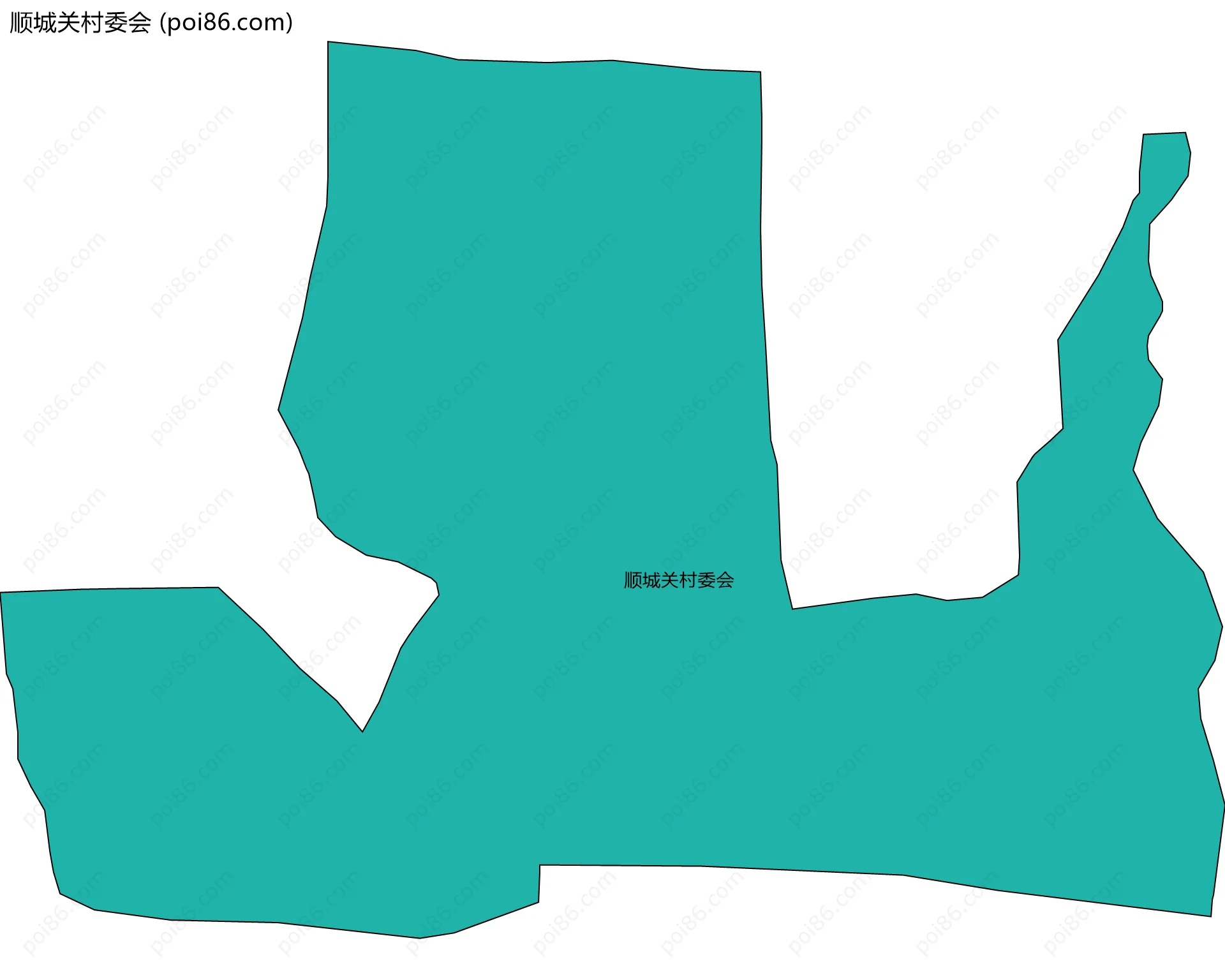 顺城关村委会边界地图