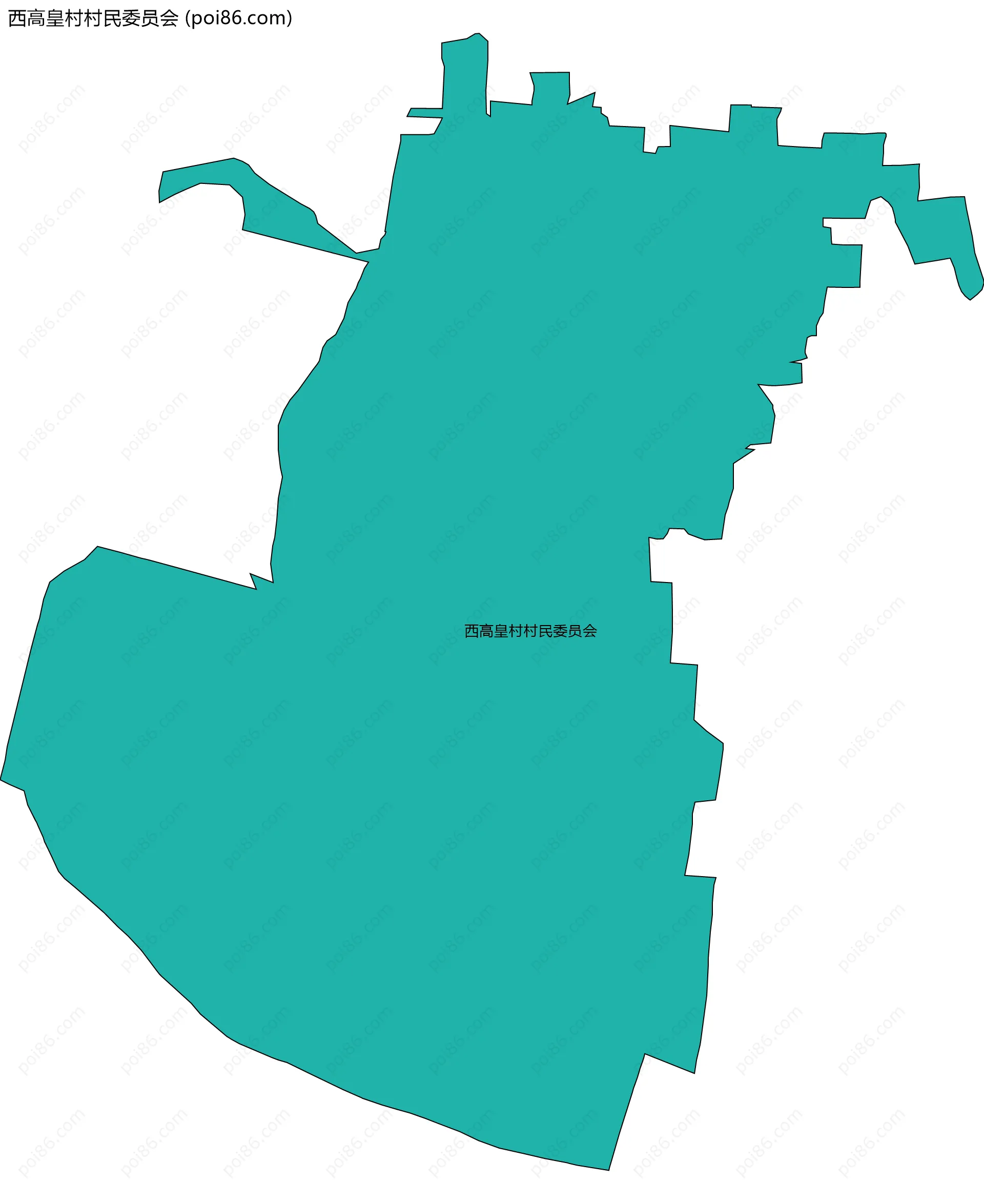 西高皇村村民委员会边界地图