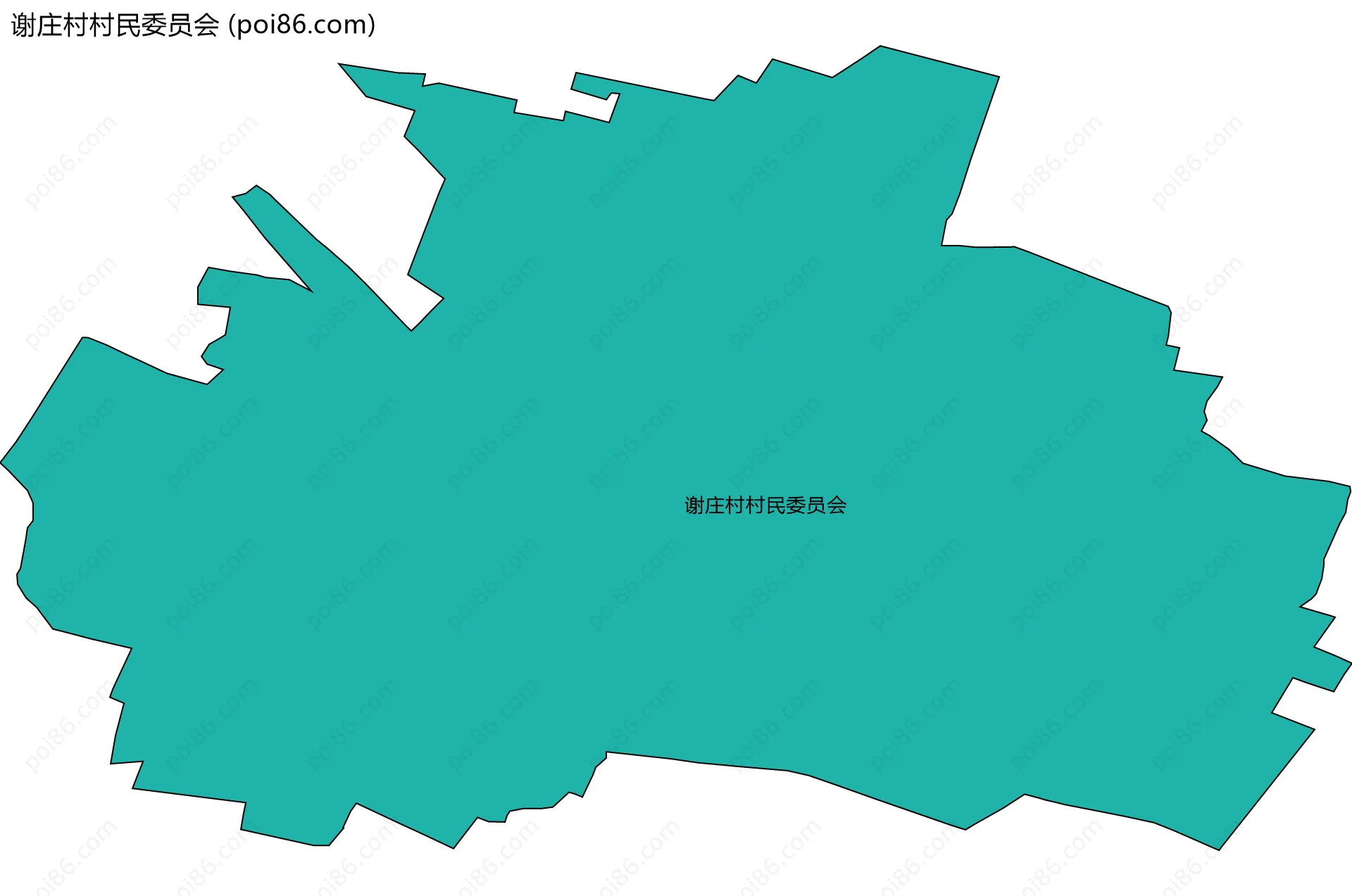 谢庄村村民委员会边界地图
