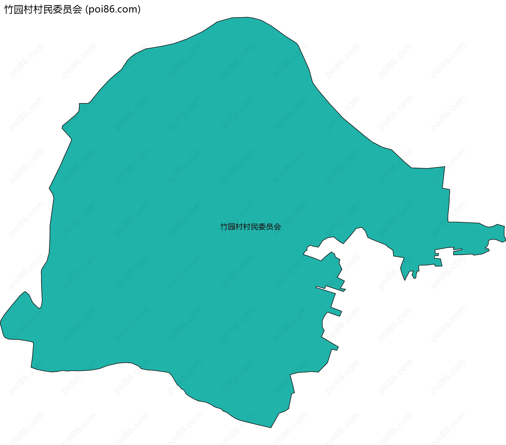 竹园村村民委员会边界地图