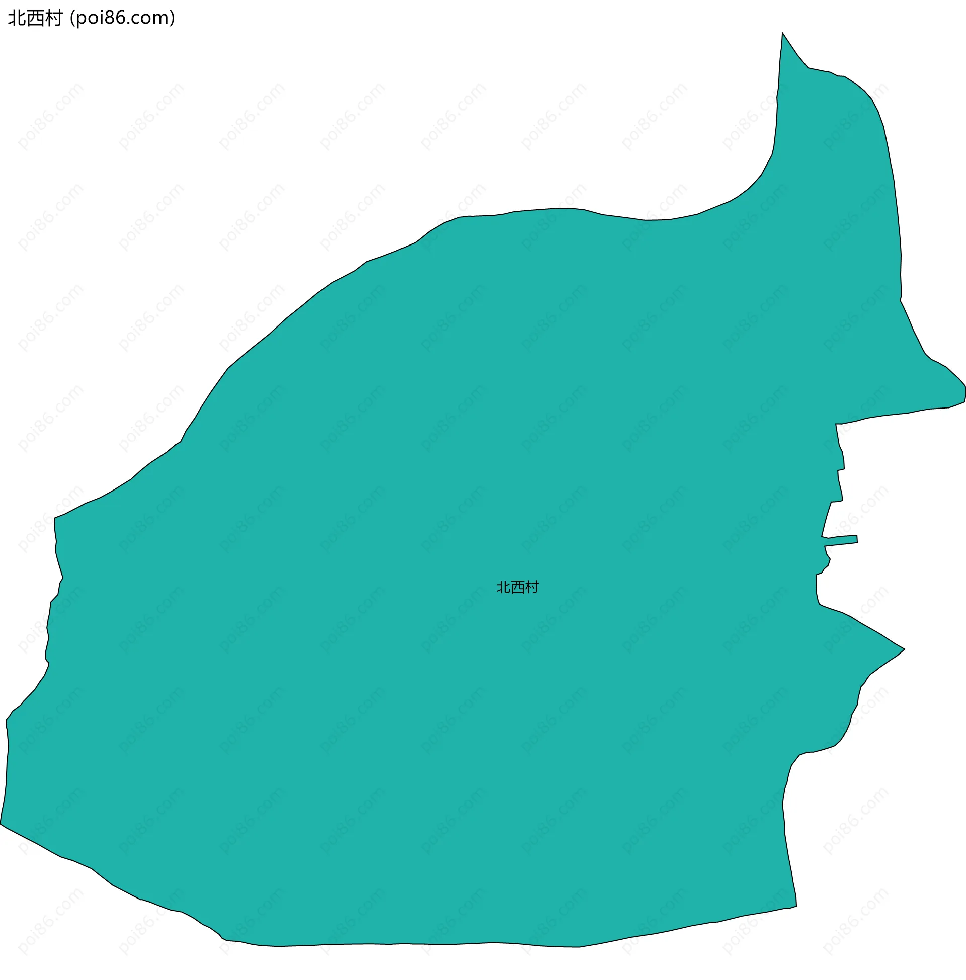 北西村边界地图