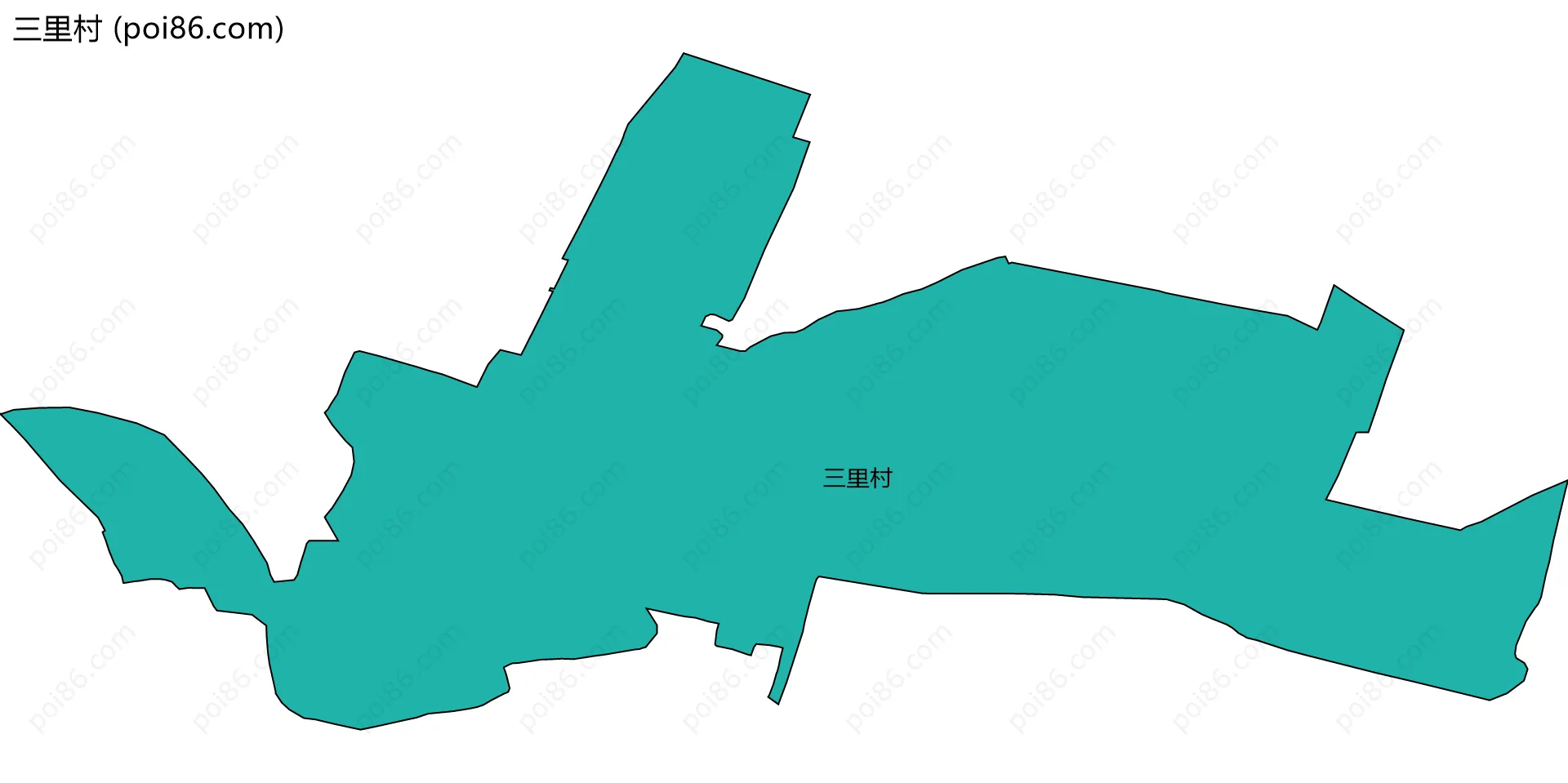 三里村边界地图