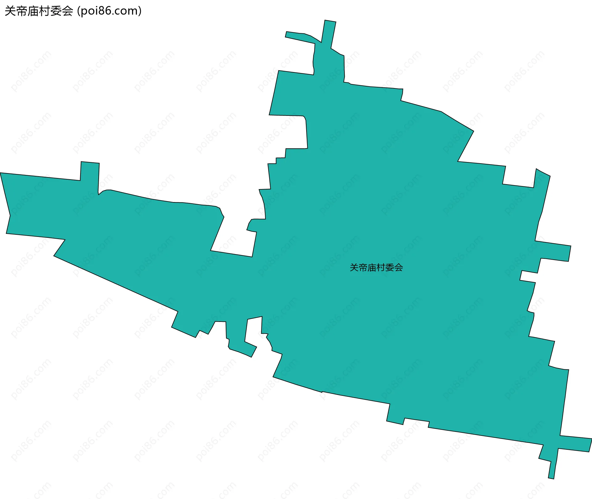 关帝庙村委会边界地图