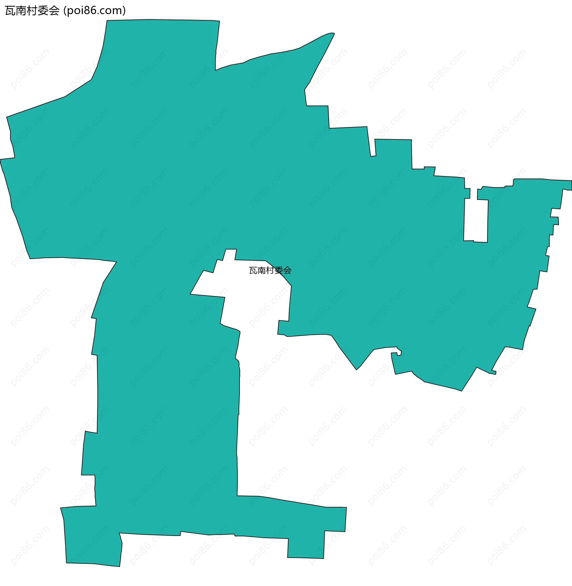 瓦南村委会边界地图