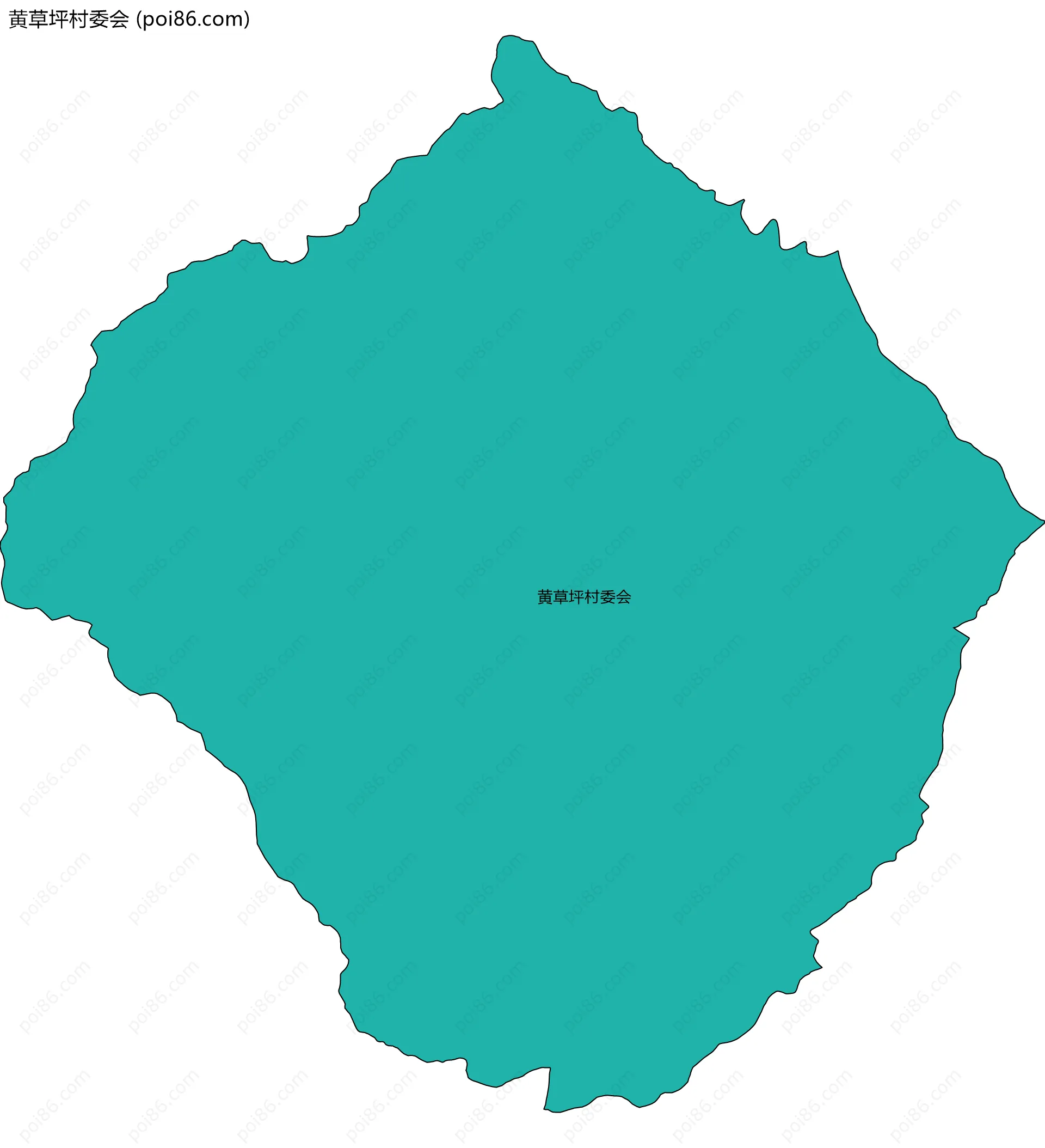 黄草坪村委会边界地图