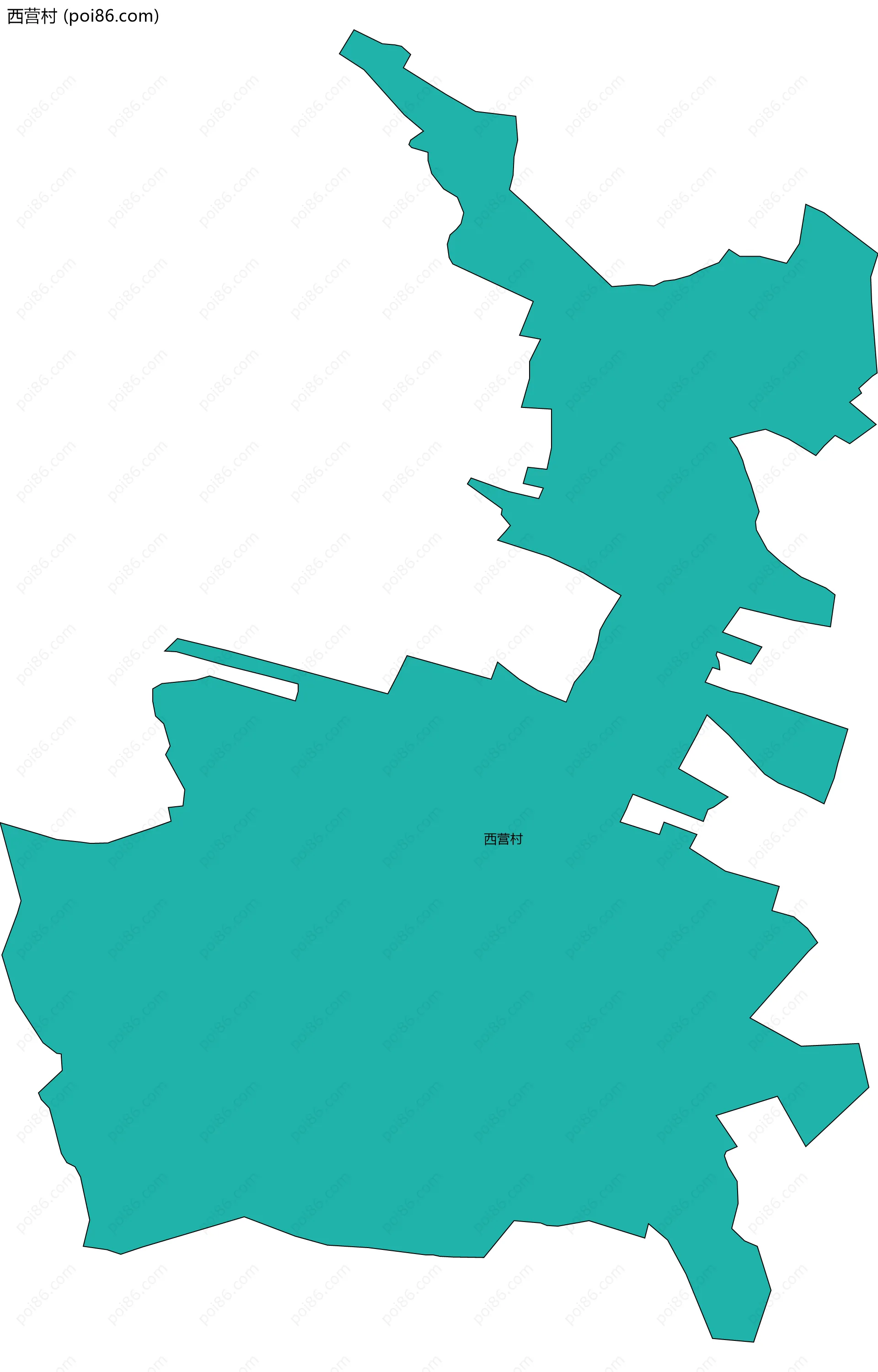 西营村边界地图