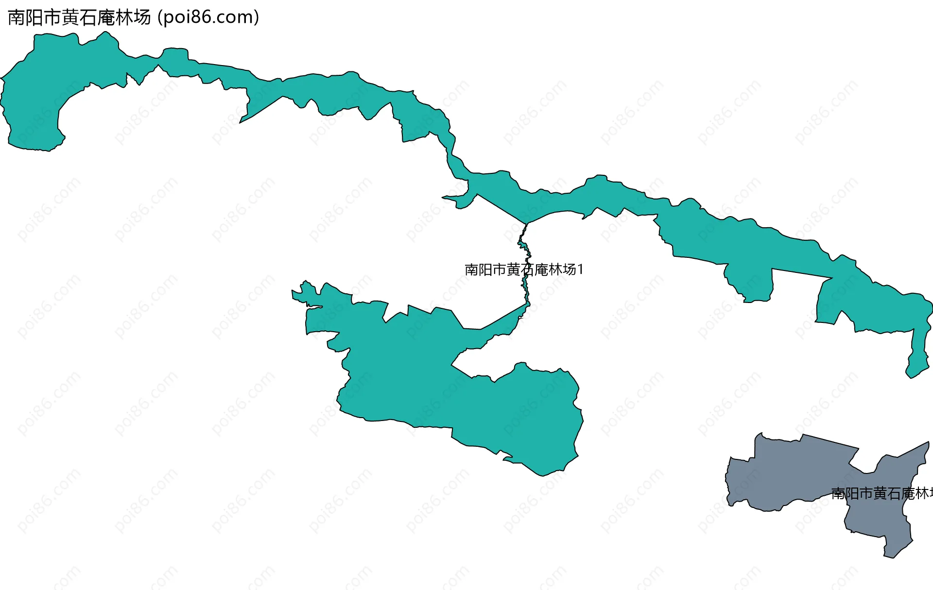 南阳市黄石庵林场边界地图(五级行政区划)