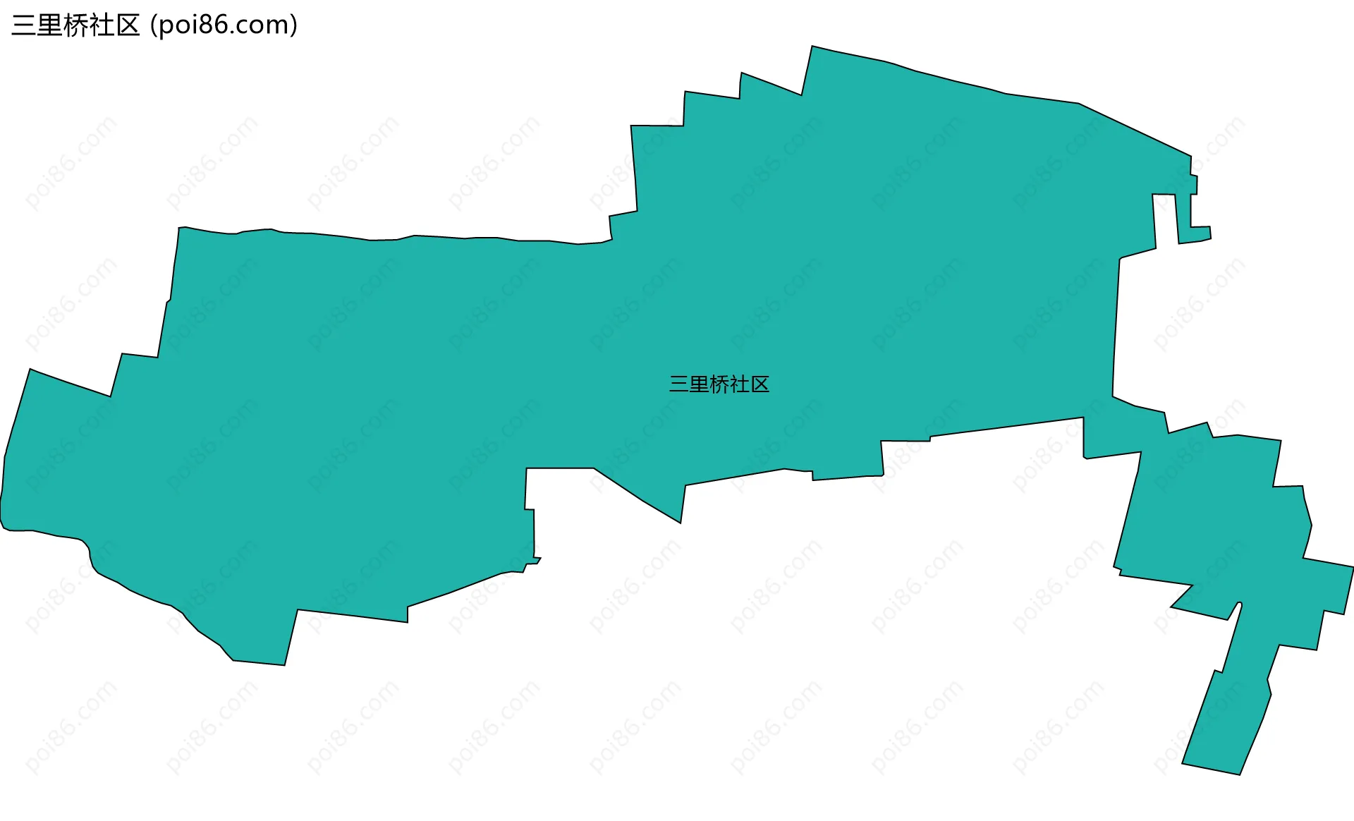 三里桥社区边界地图