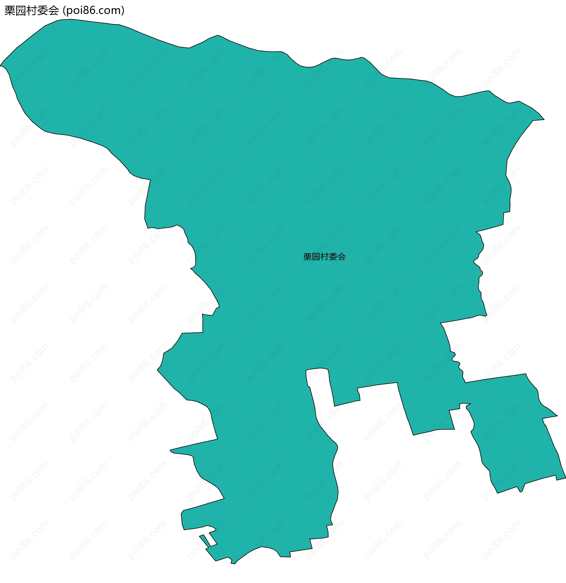 栗园村委会边界地图