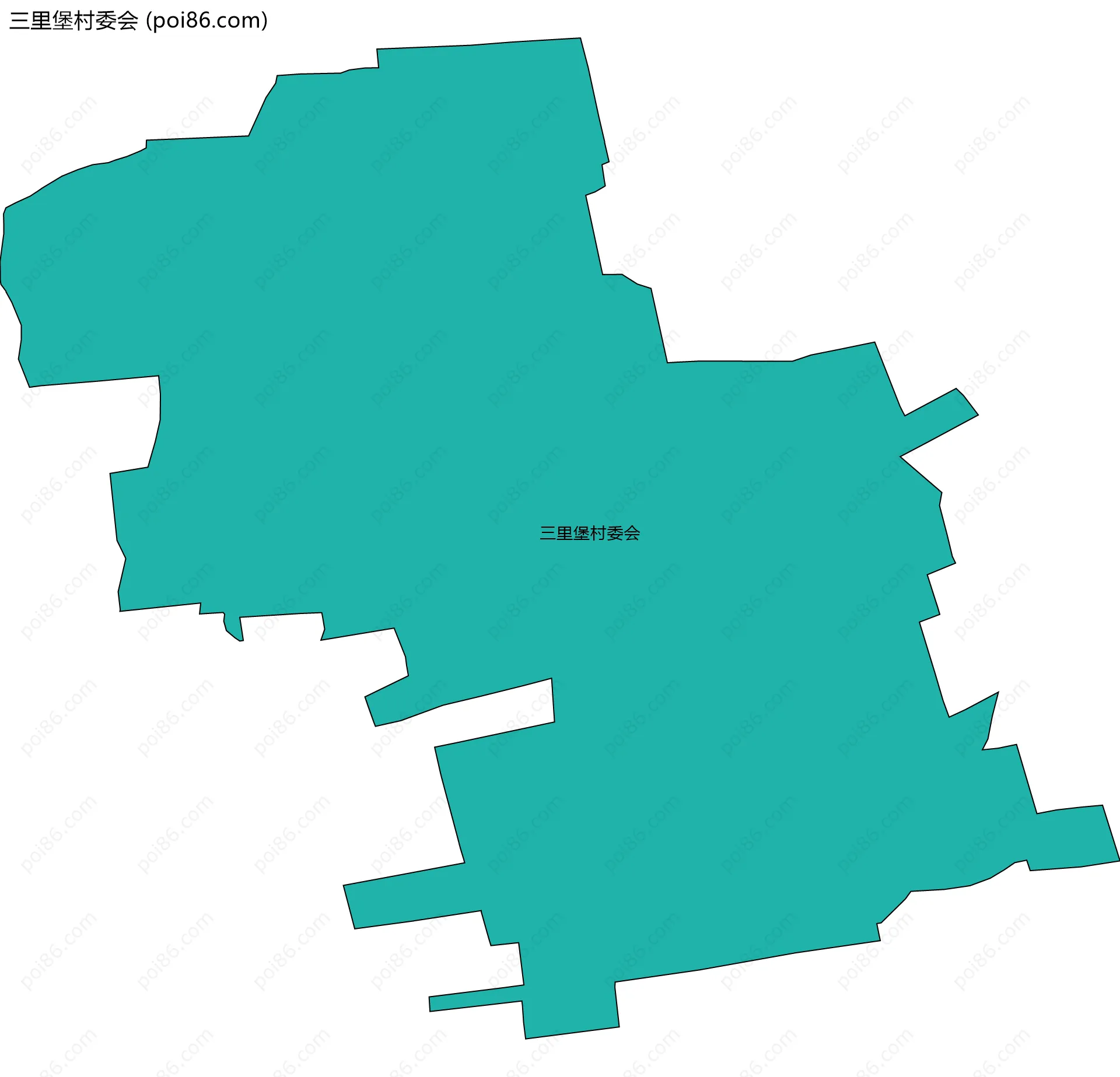 三里堡村委会边界地图