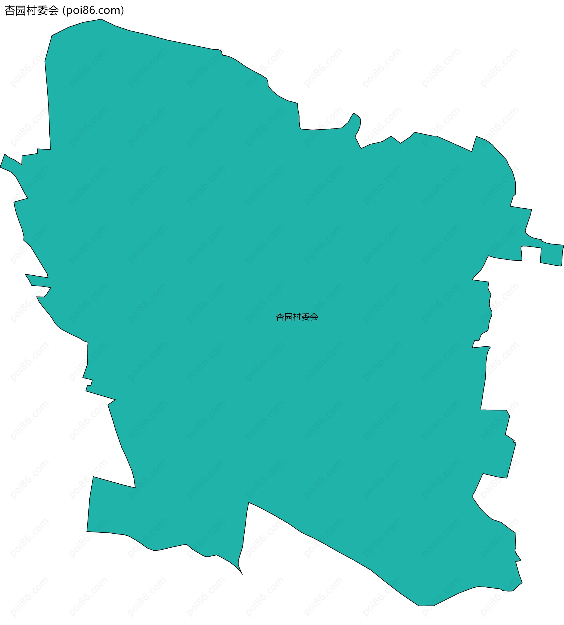 杏园村委会边界地图