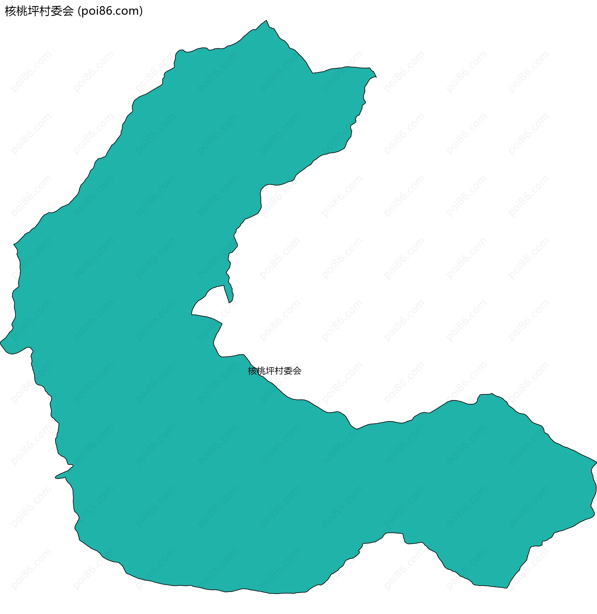 核桃坪村委会边界地图