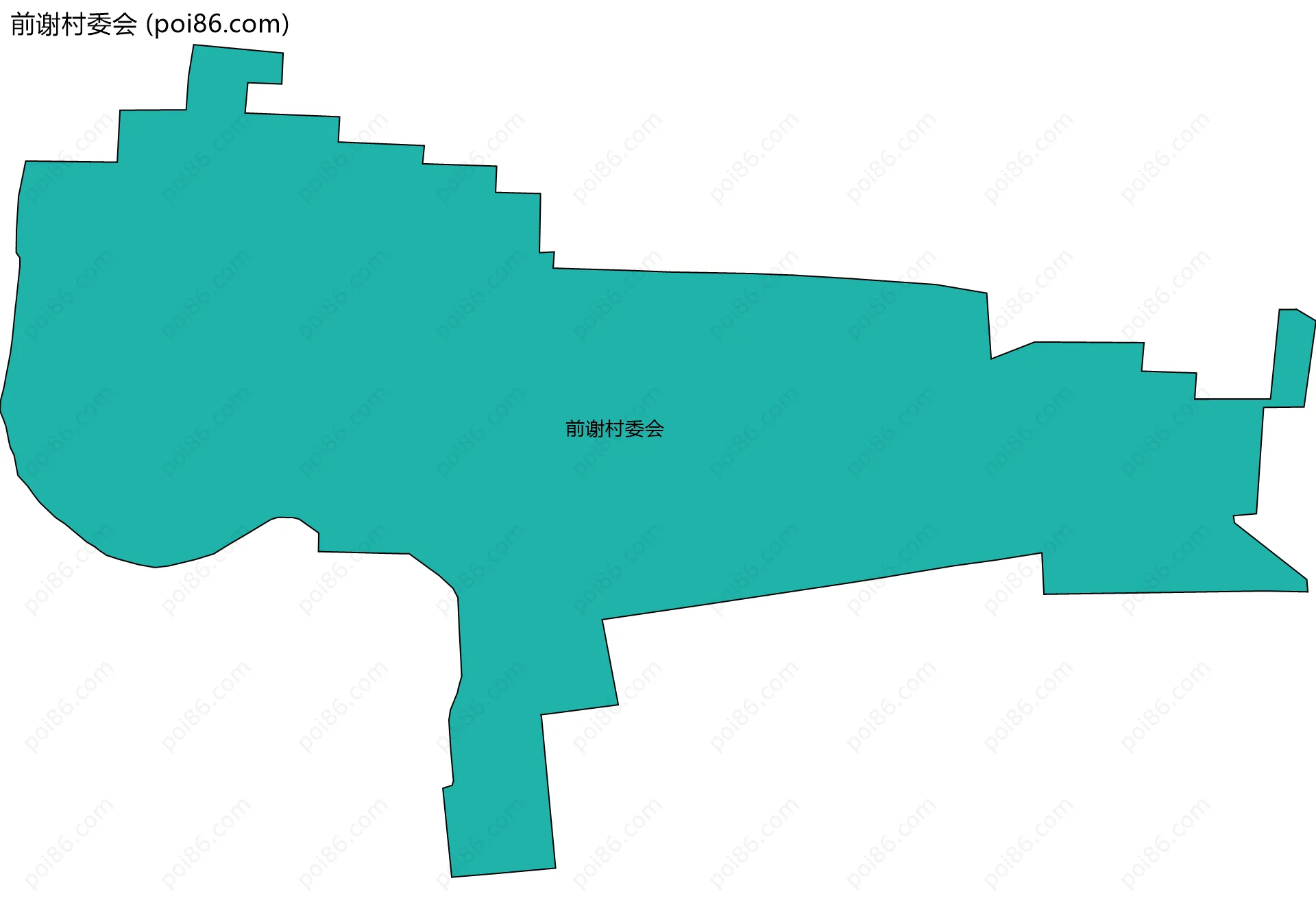 前谢村委会边界地图