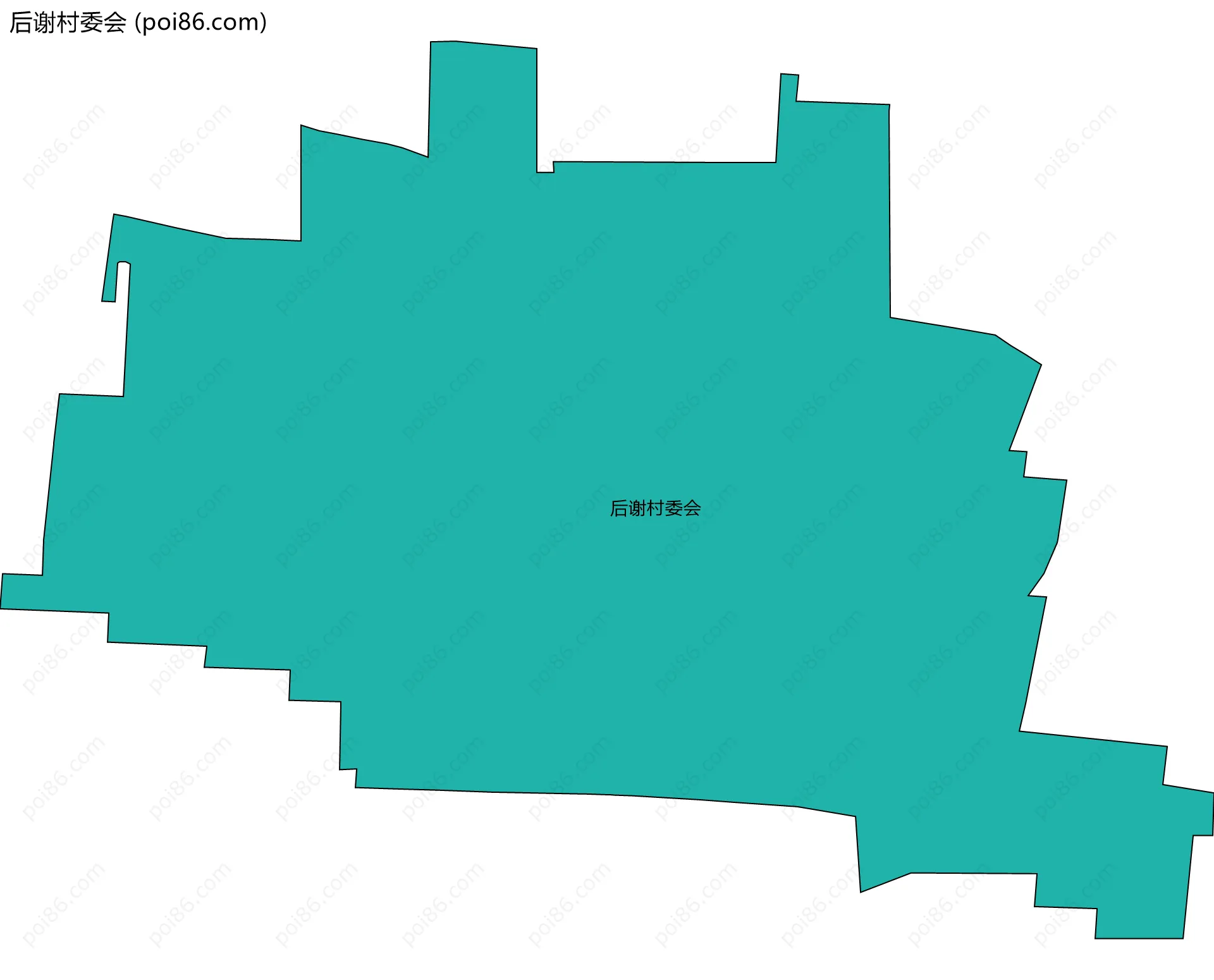 后谢村委会边界地图