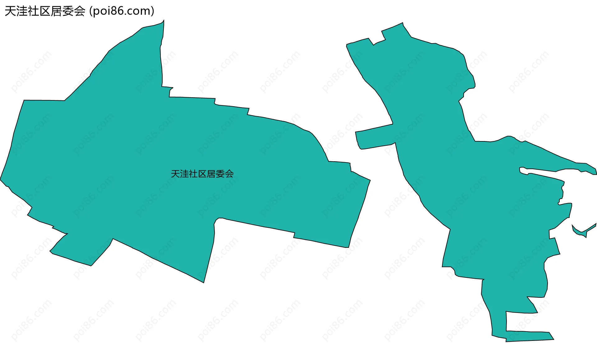 天洼社区居委会边界地图