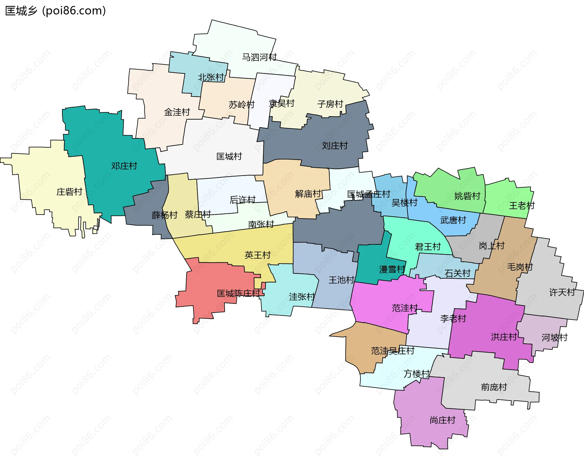 匡城乡边界地图(五级行政区划)