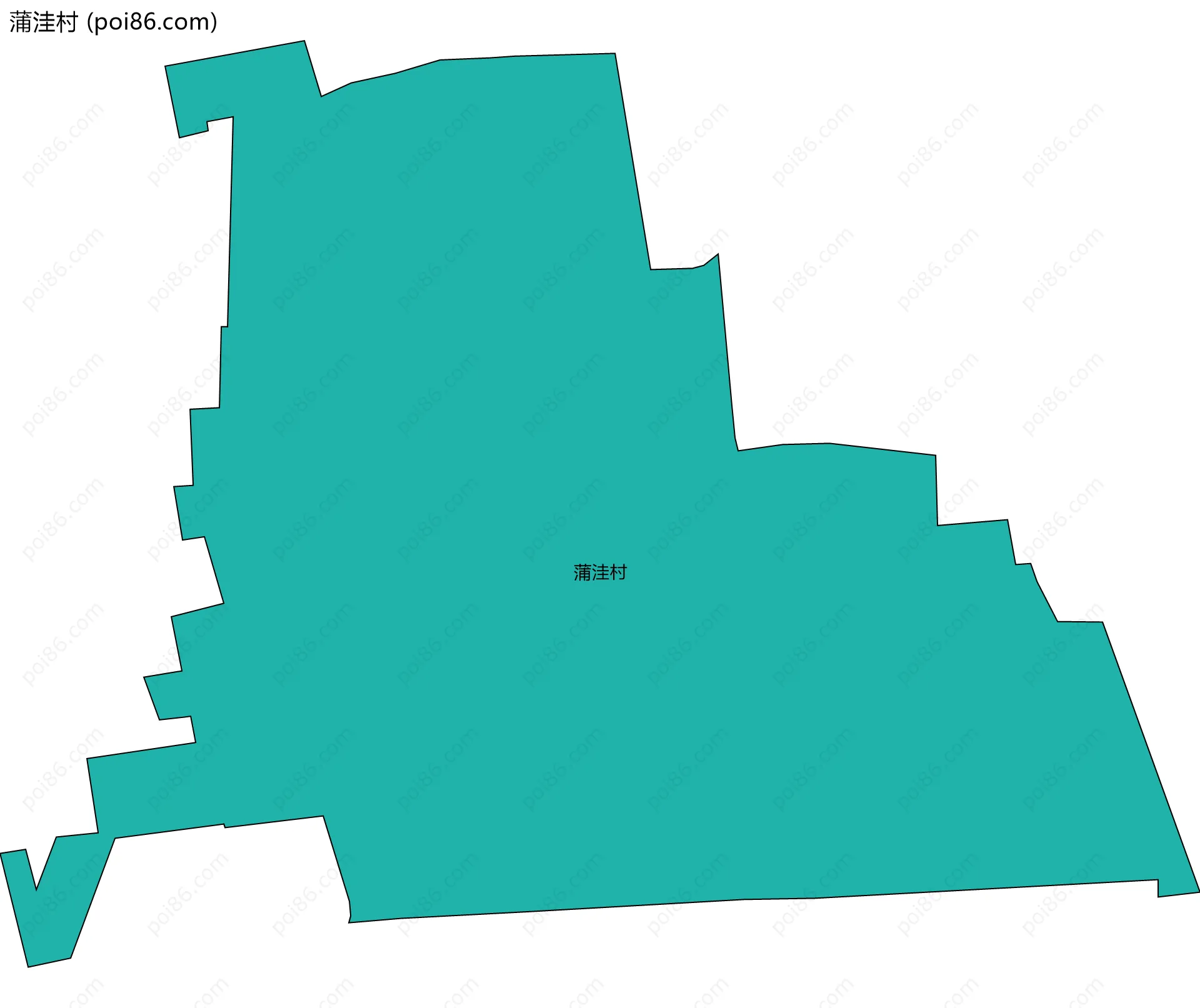 蒲洼村边界地图