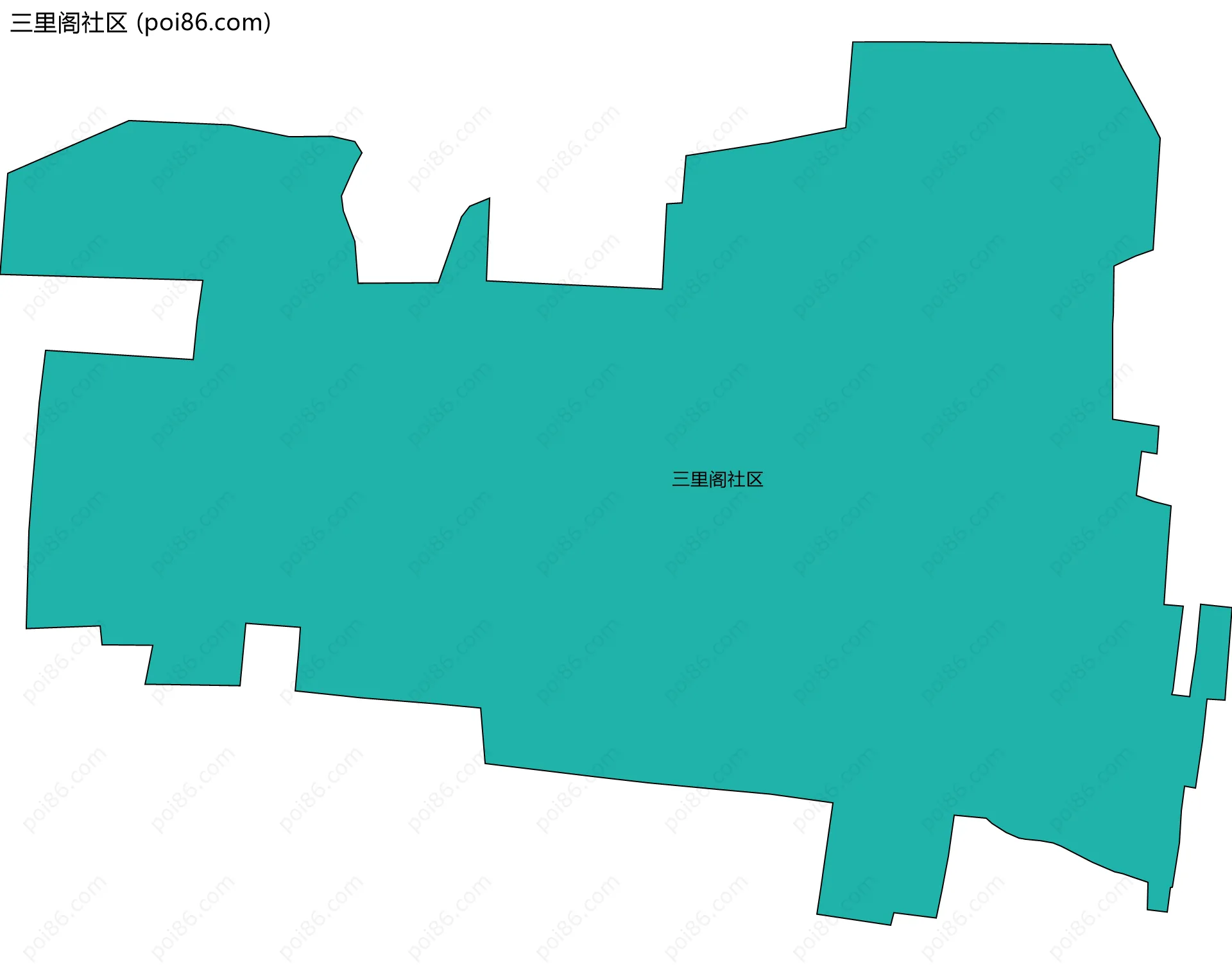 三里阁社区边界地图