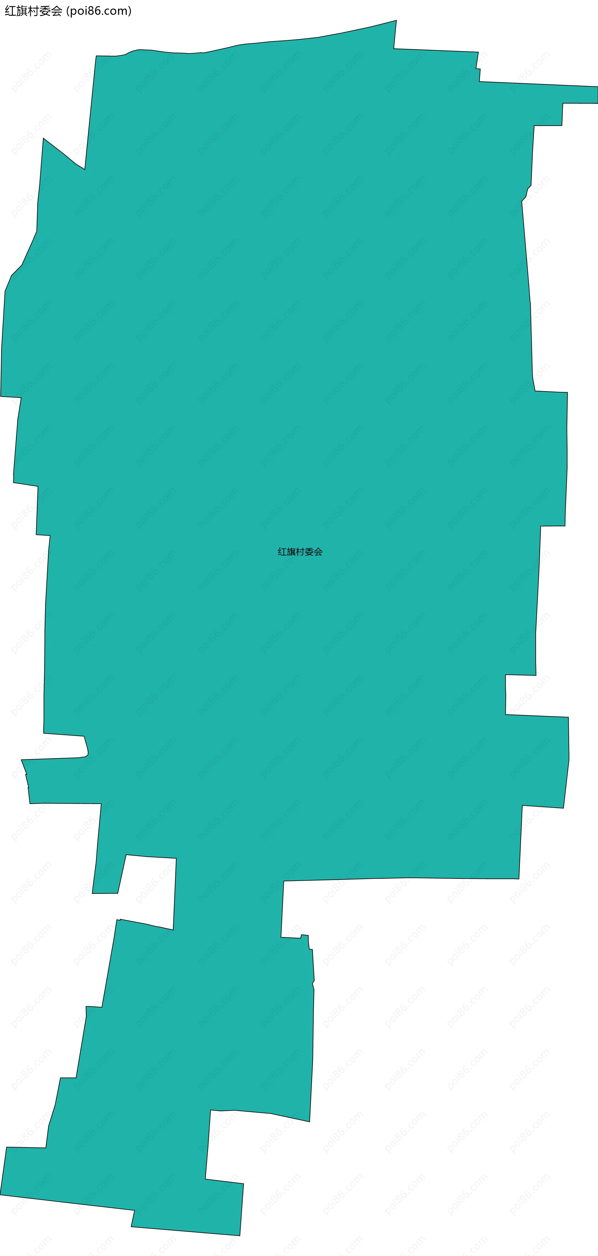 红旗村委会边界地图