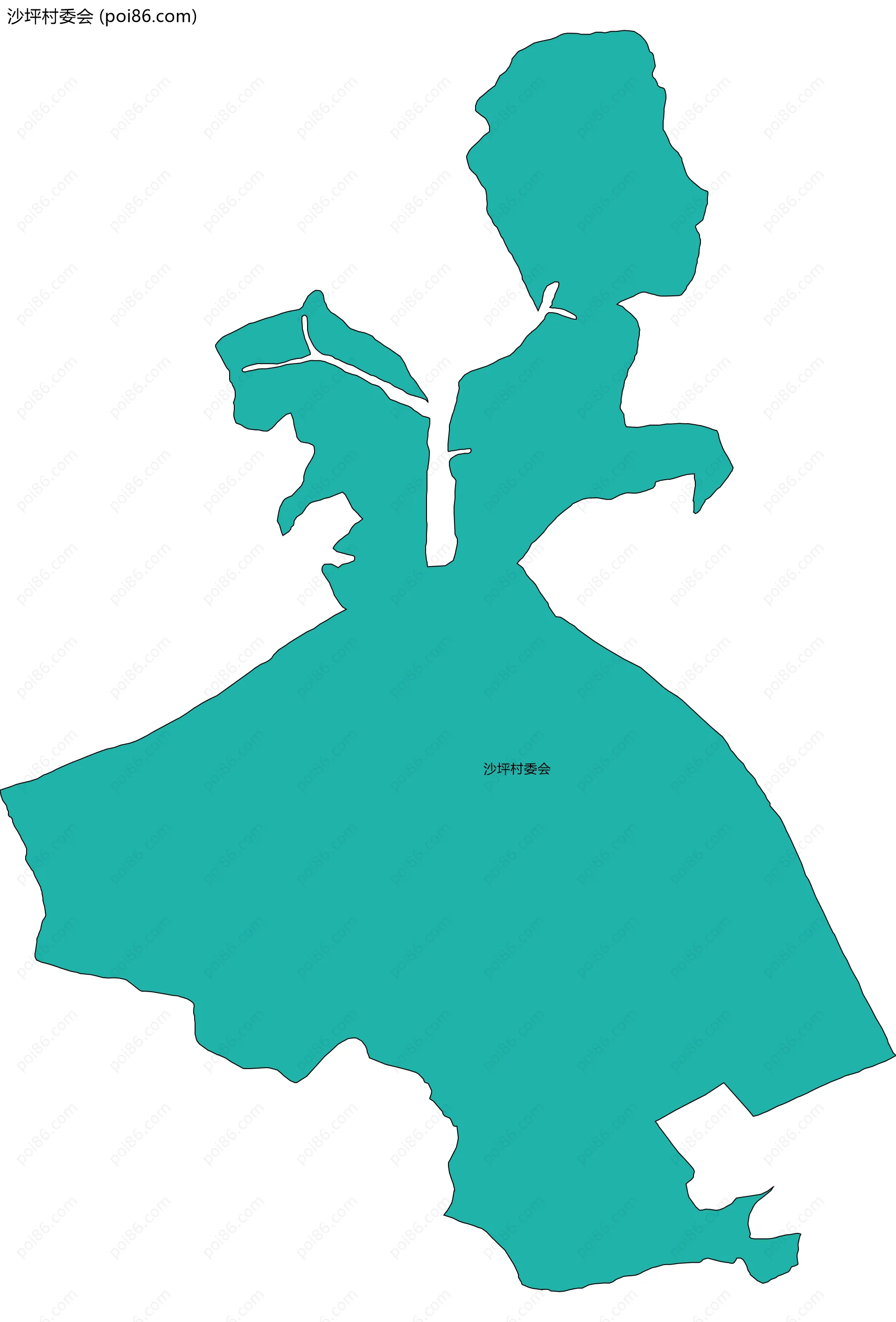 沙坪村委会边界地图