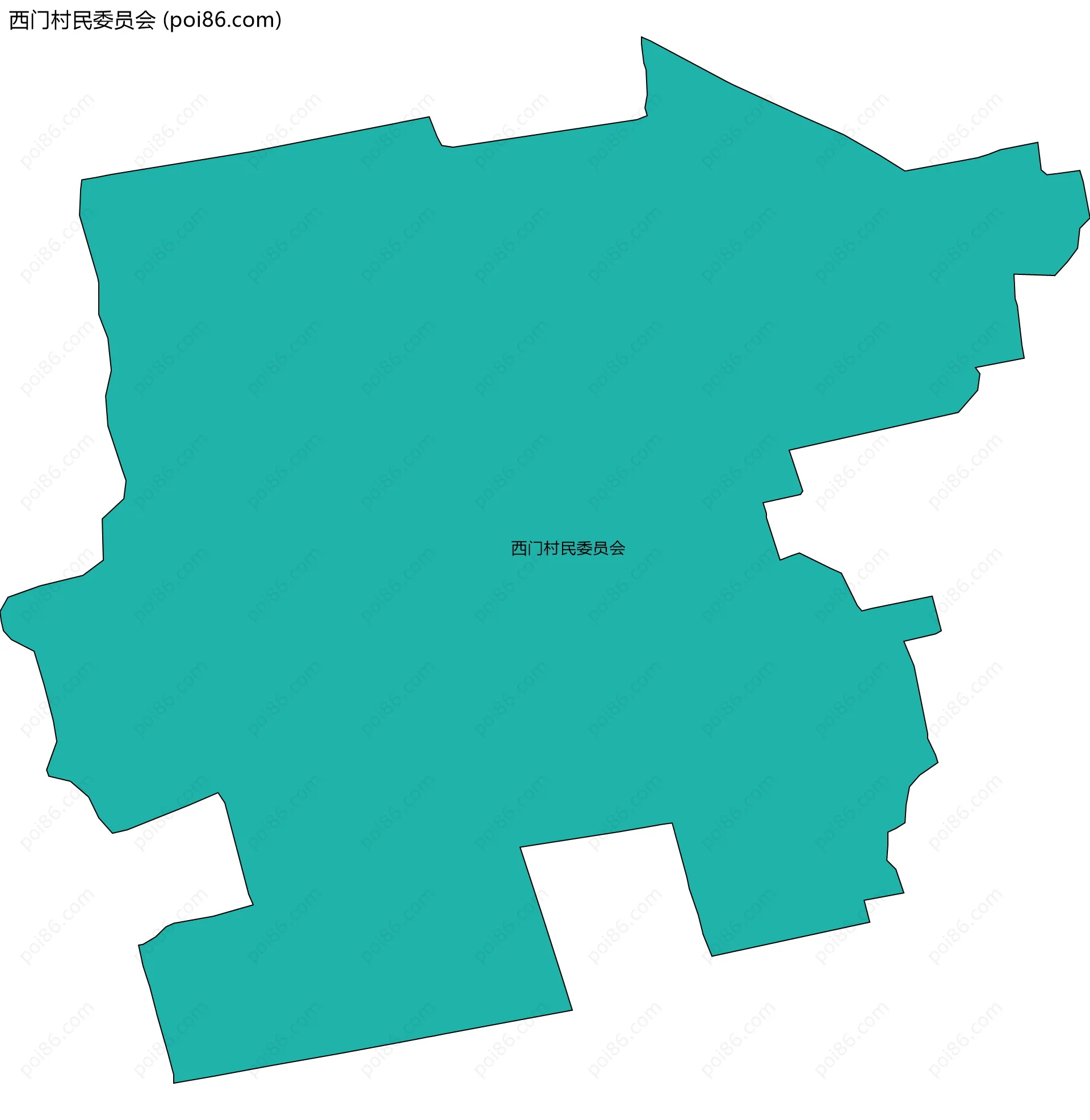 西门村民委员会边界地图