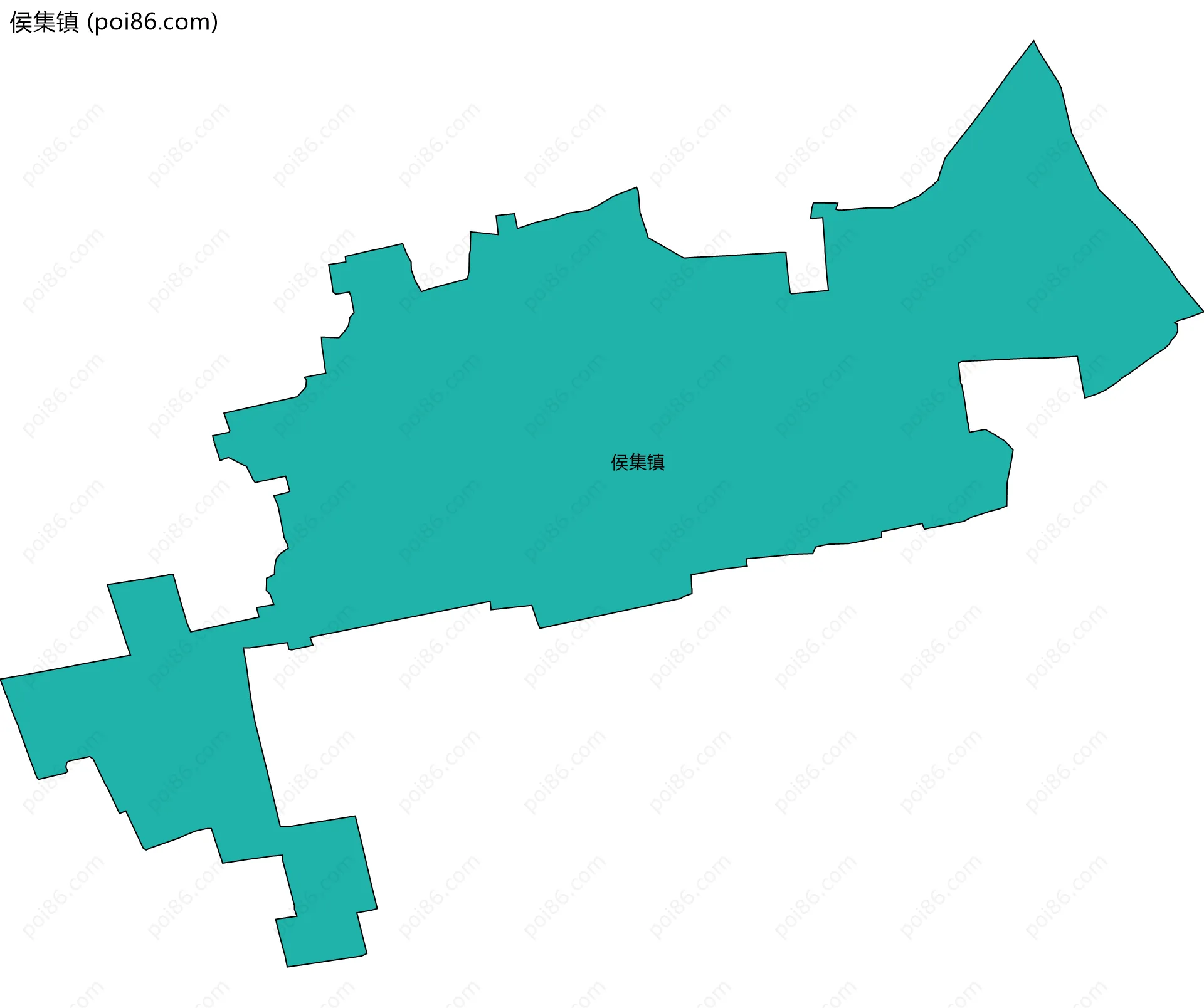 侯集镇边界地图