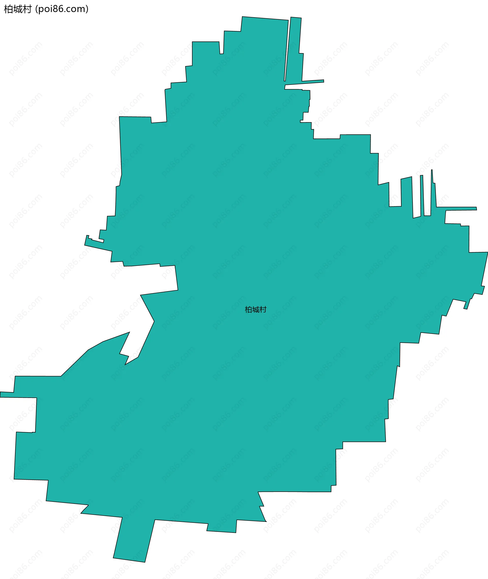 柏城村边界地图