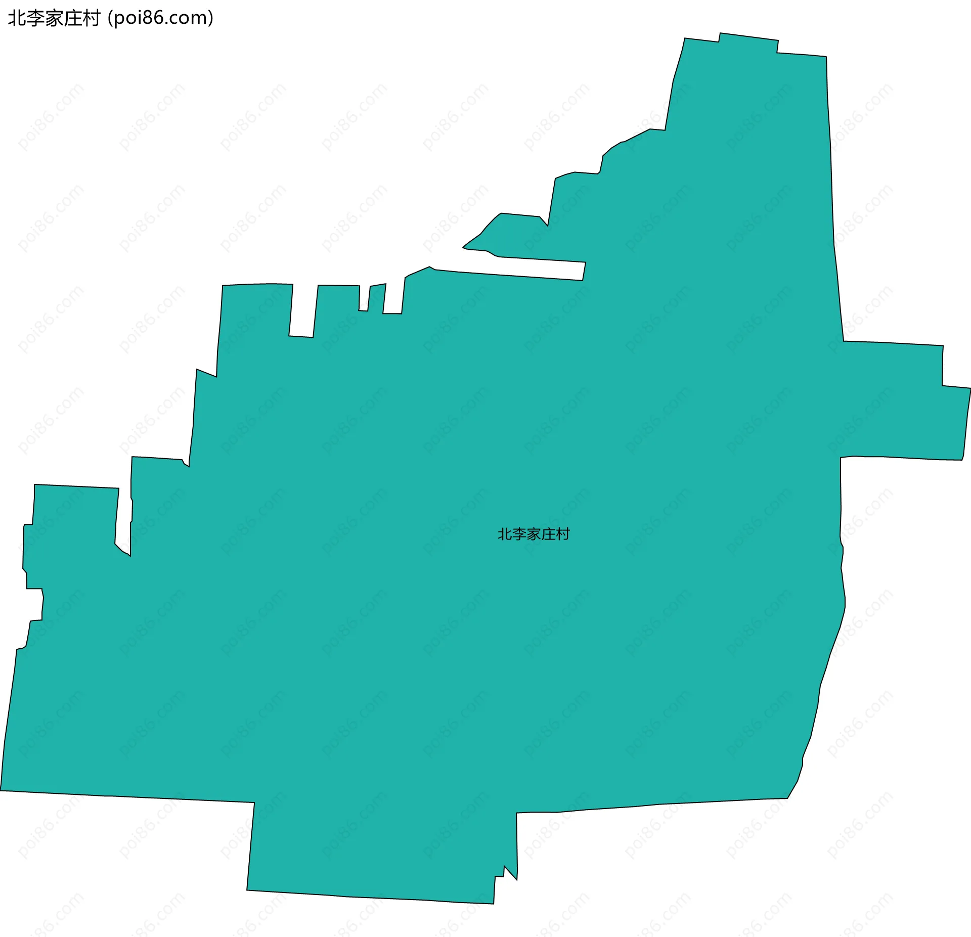 北李家庄村边界地图