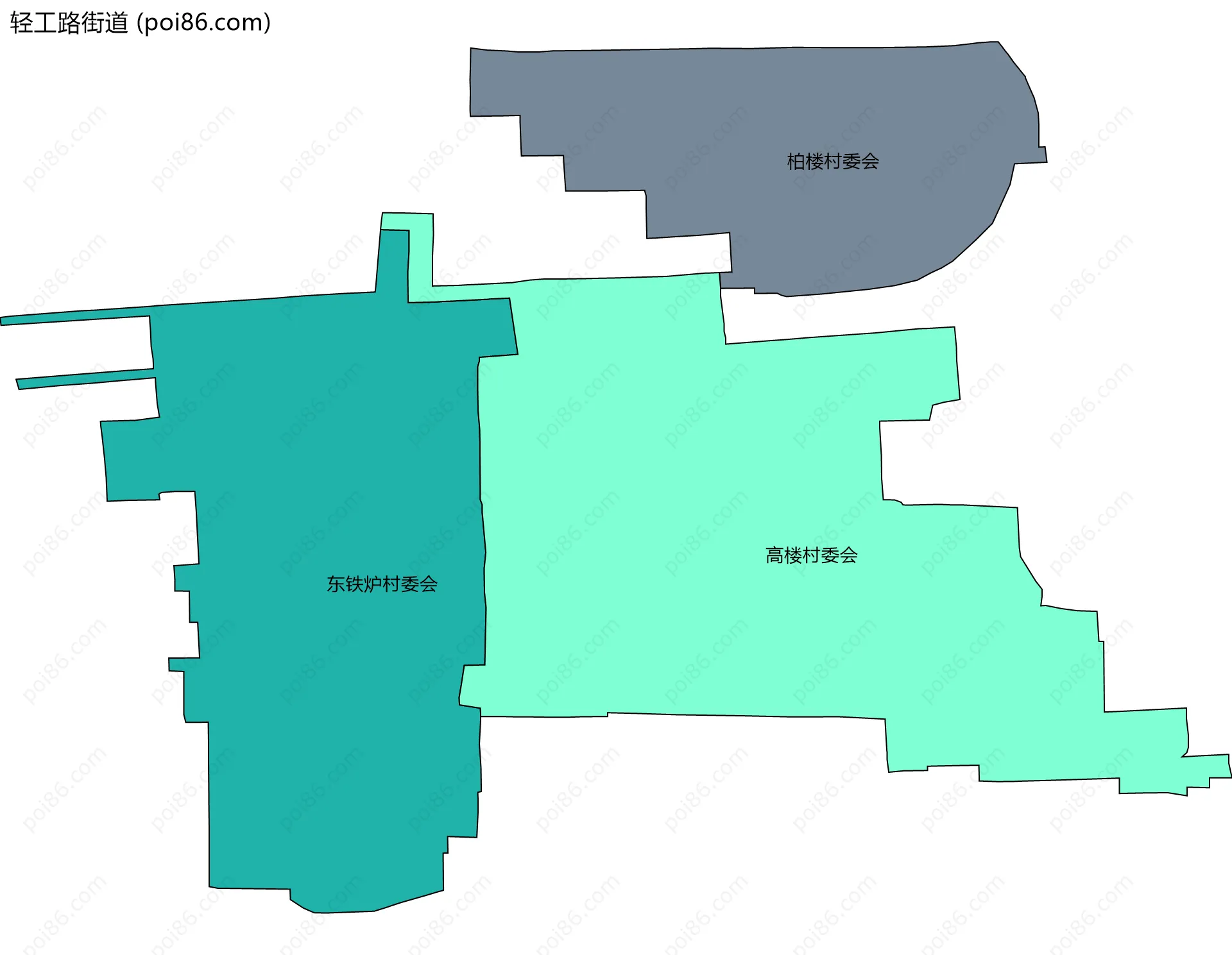 轻工路街道边界地图(五级行政区划)