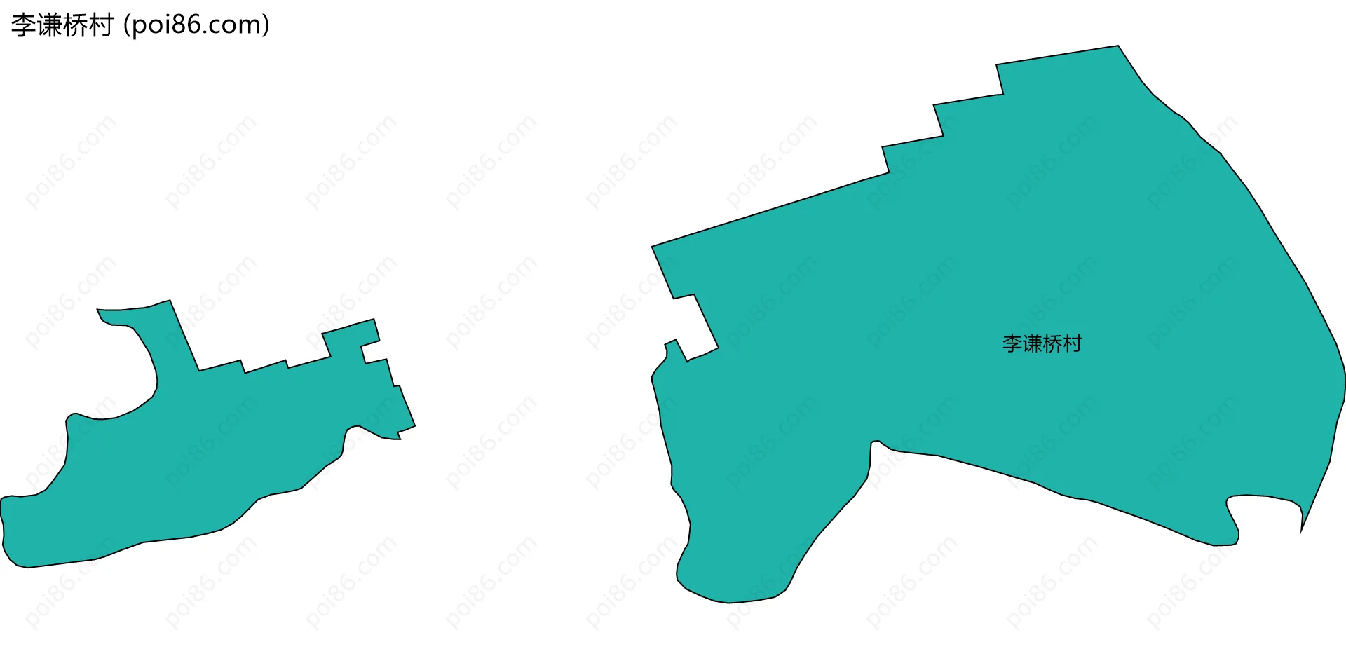 李谦桥村边界地图