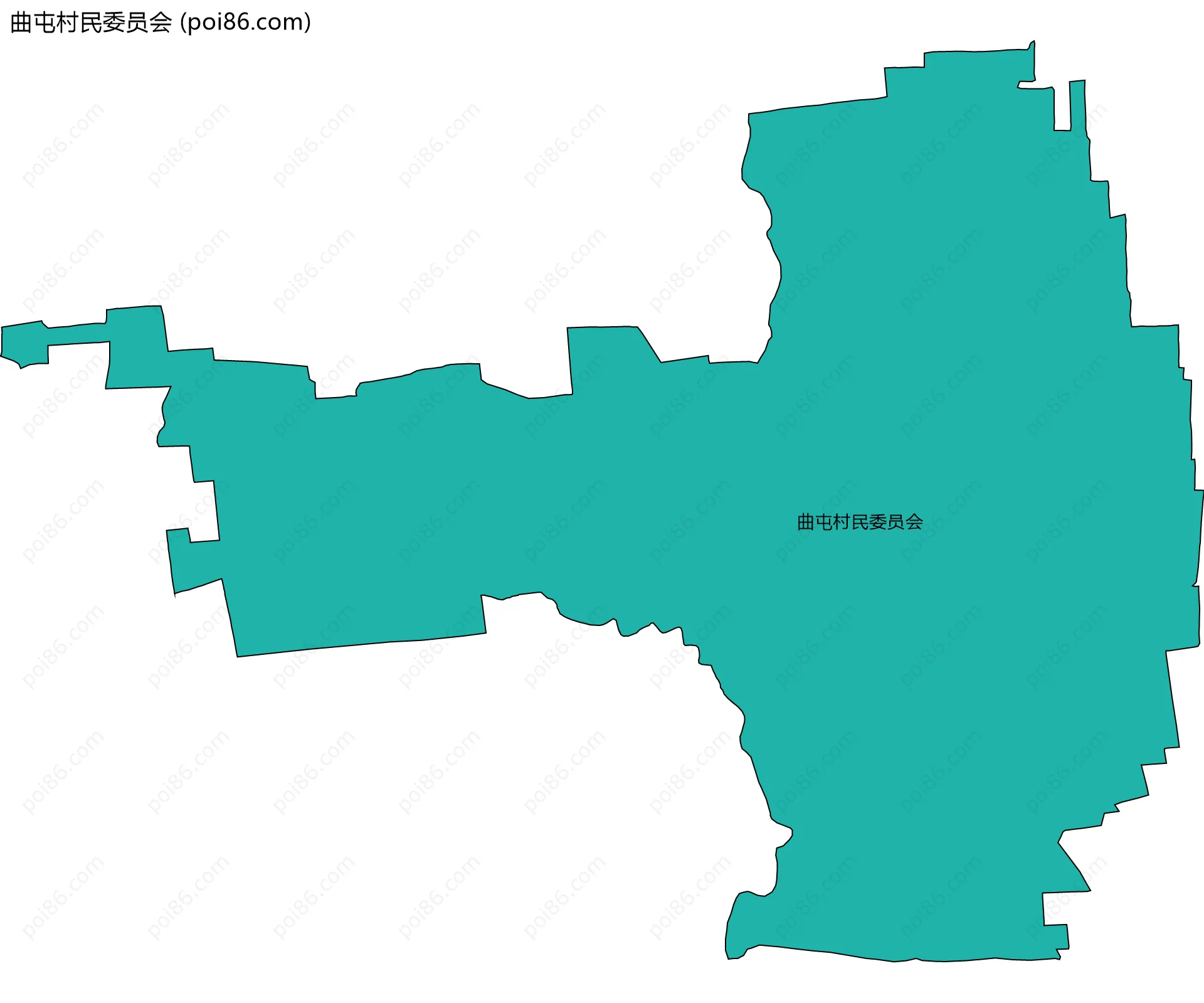 曲屯村民委员会边界地图