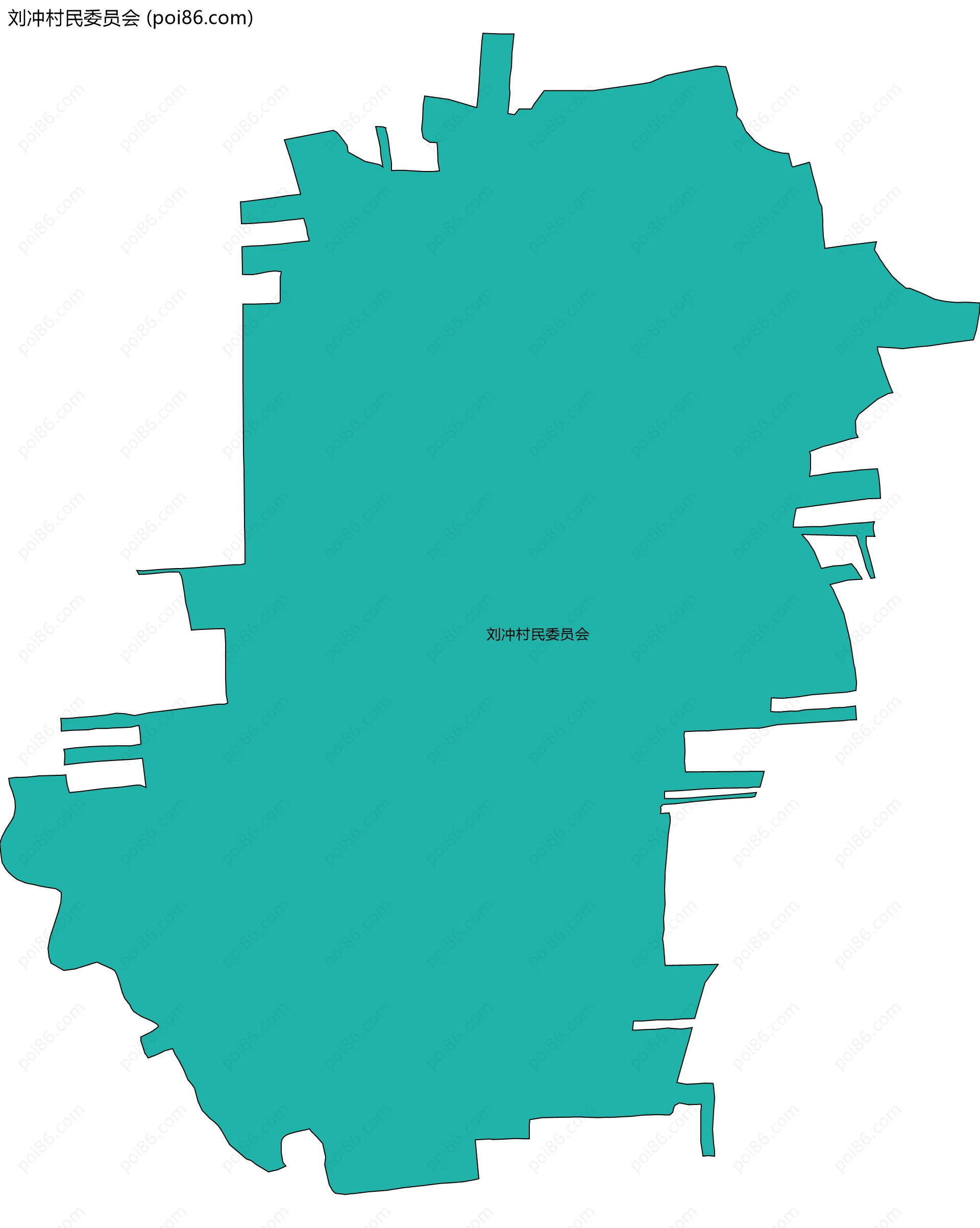 刘冲村民委员会边界地图
