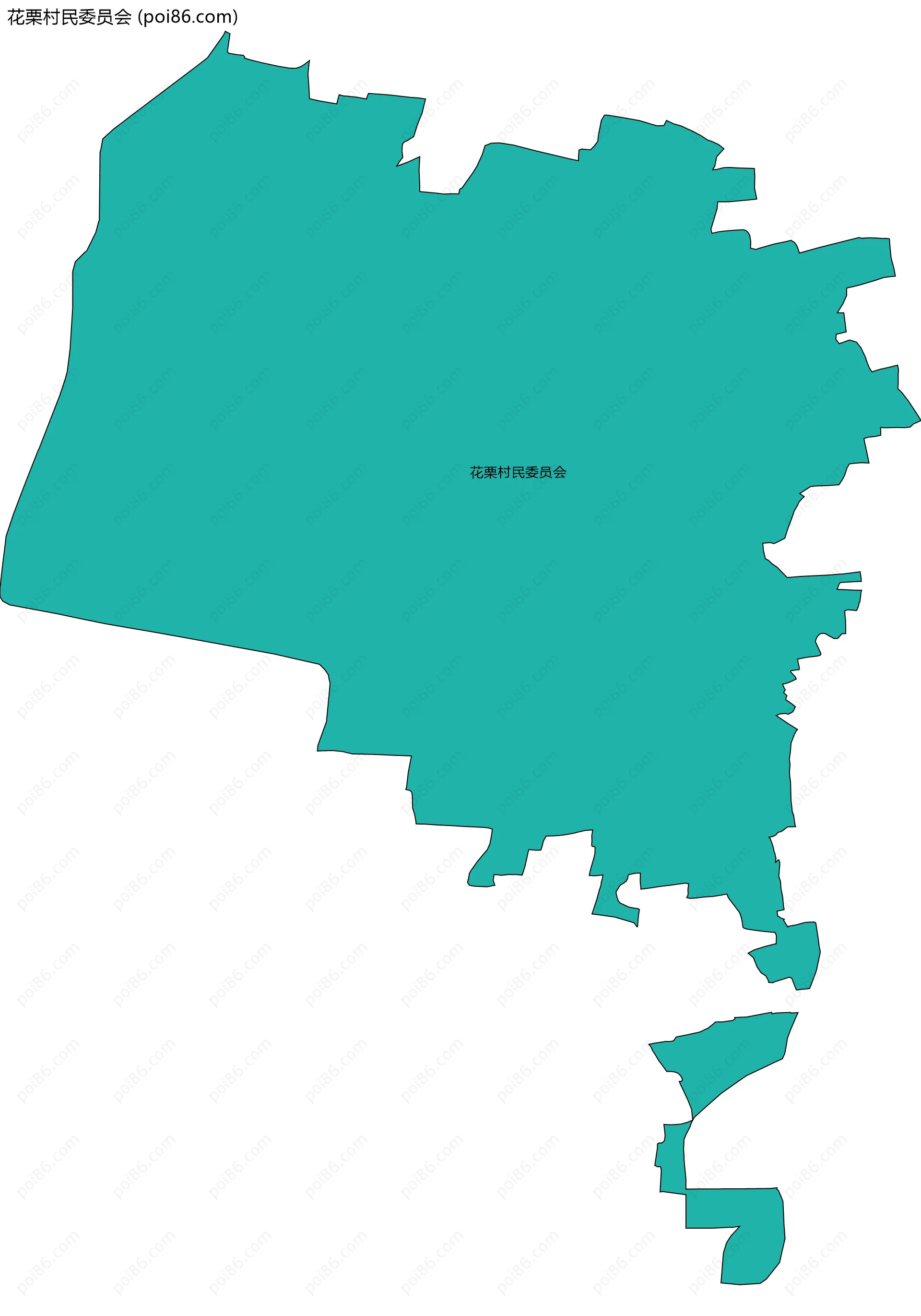 花栗村民委员会边界地图