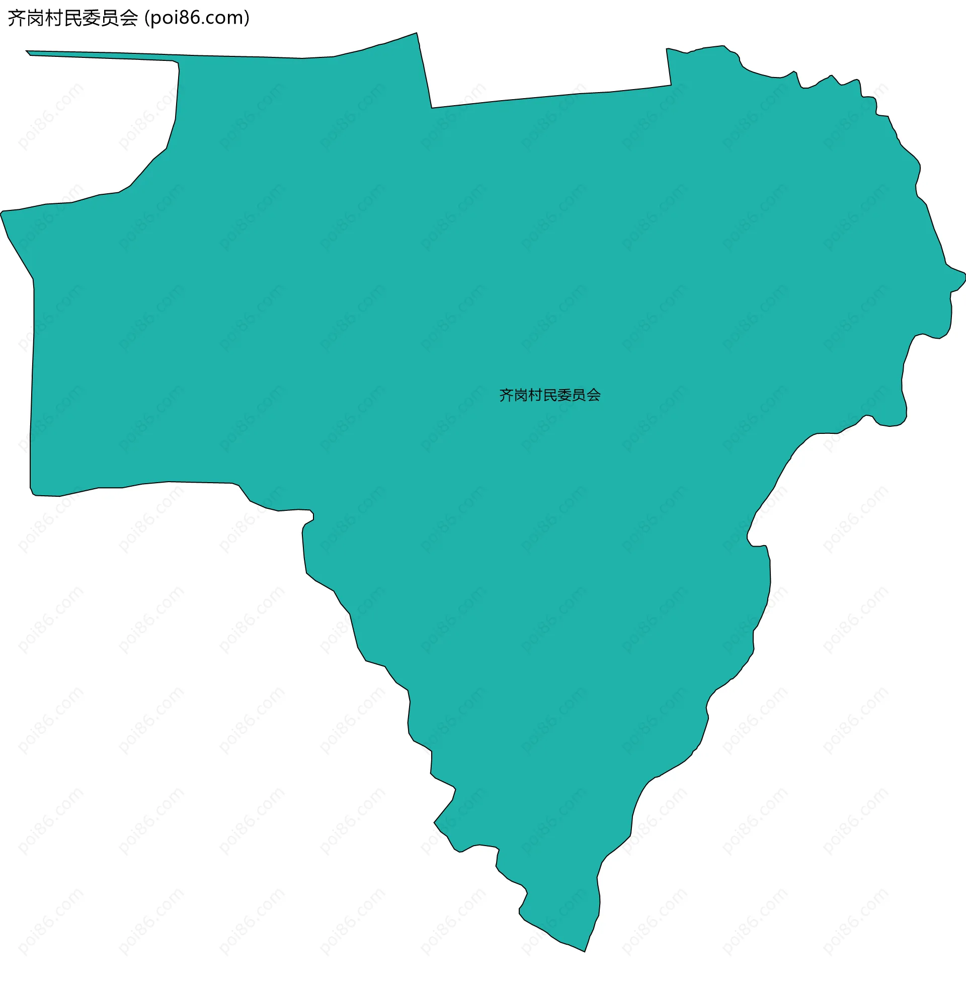 齐岗村民委员会边界地图