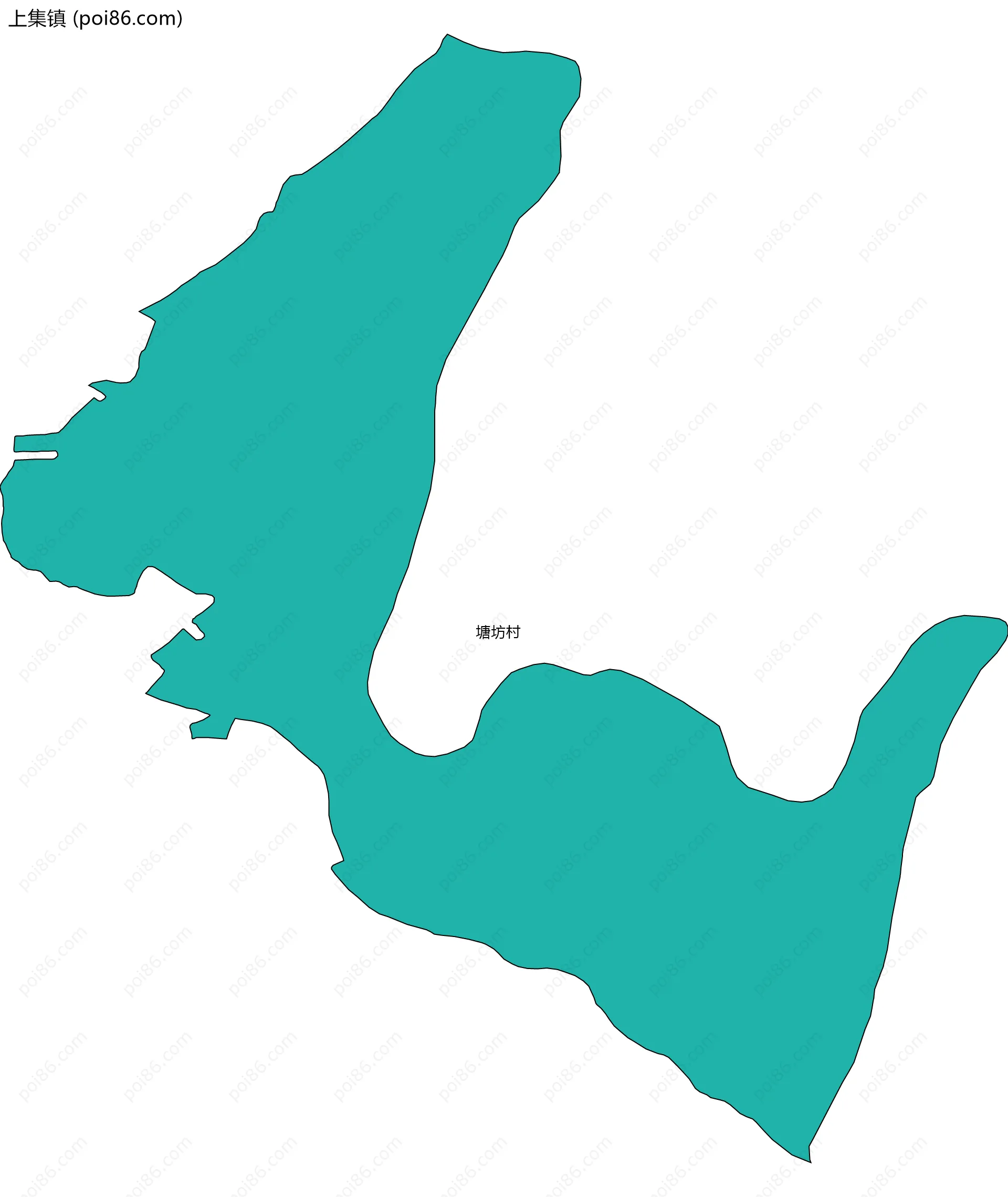 上集镇边界地图(五级行政区划)