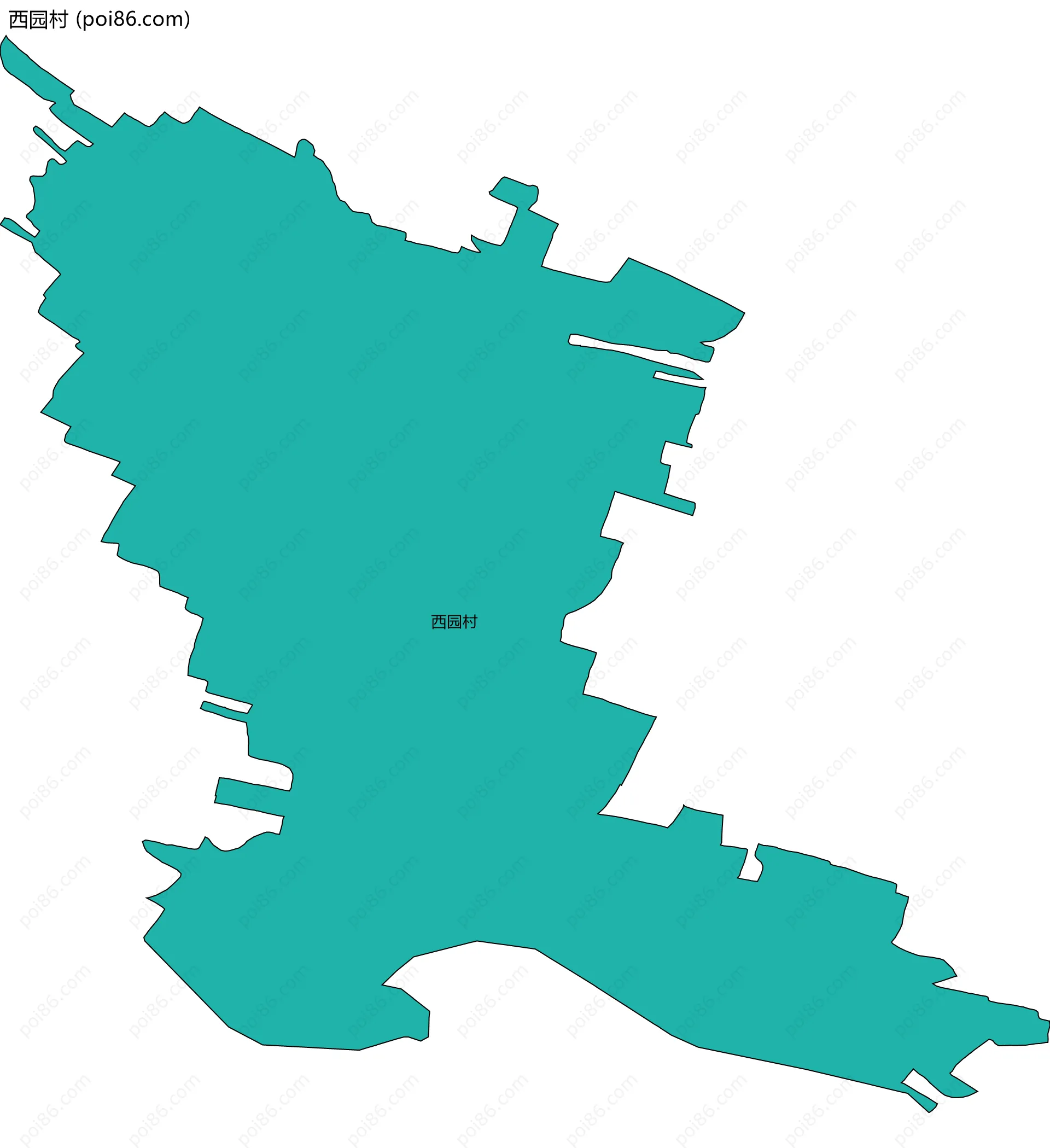 西园村边界地图