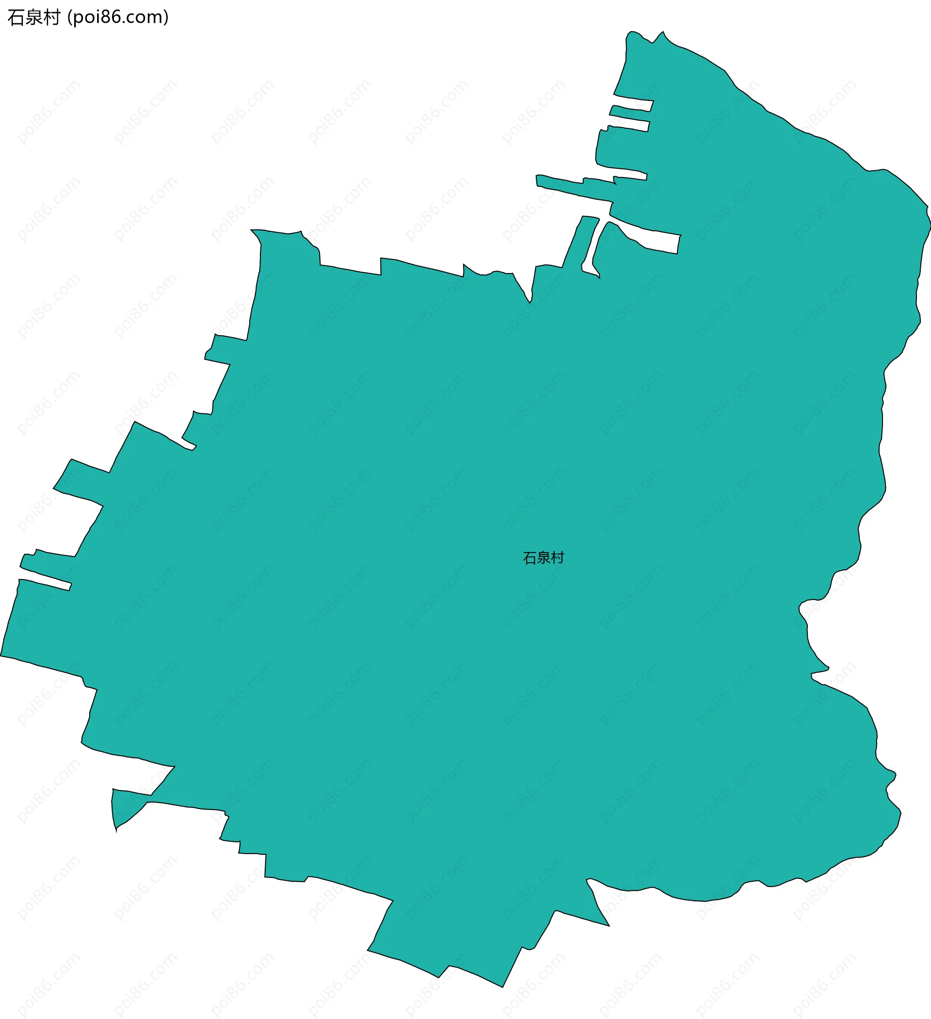 石泉村边界地图