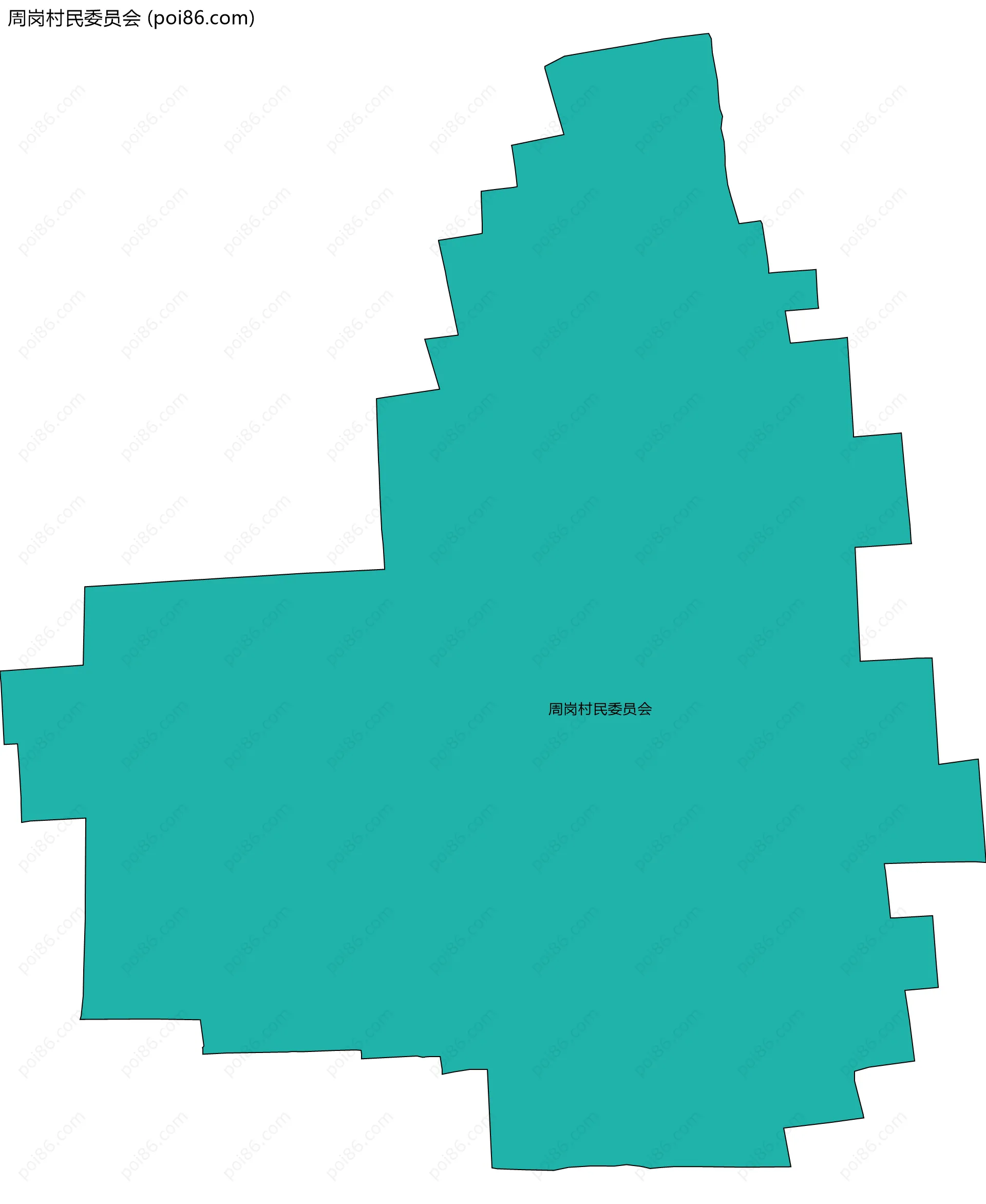周岗村民委员会边界地图