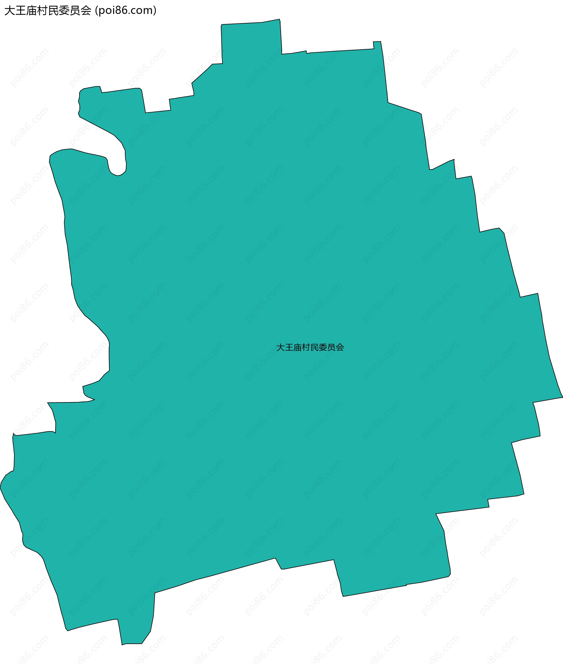 大王庙村民委员会边界地图